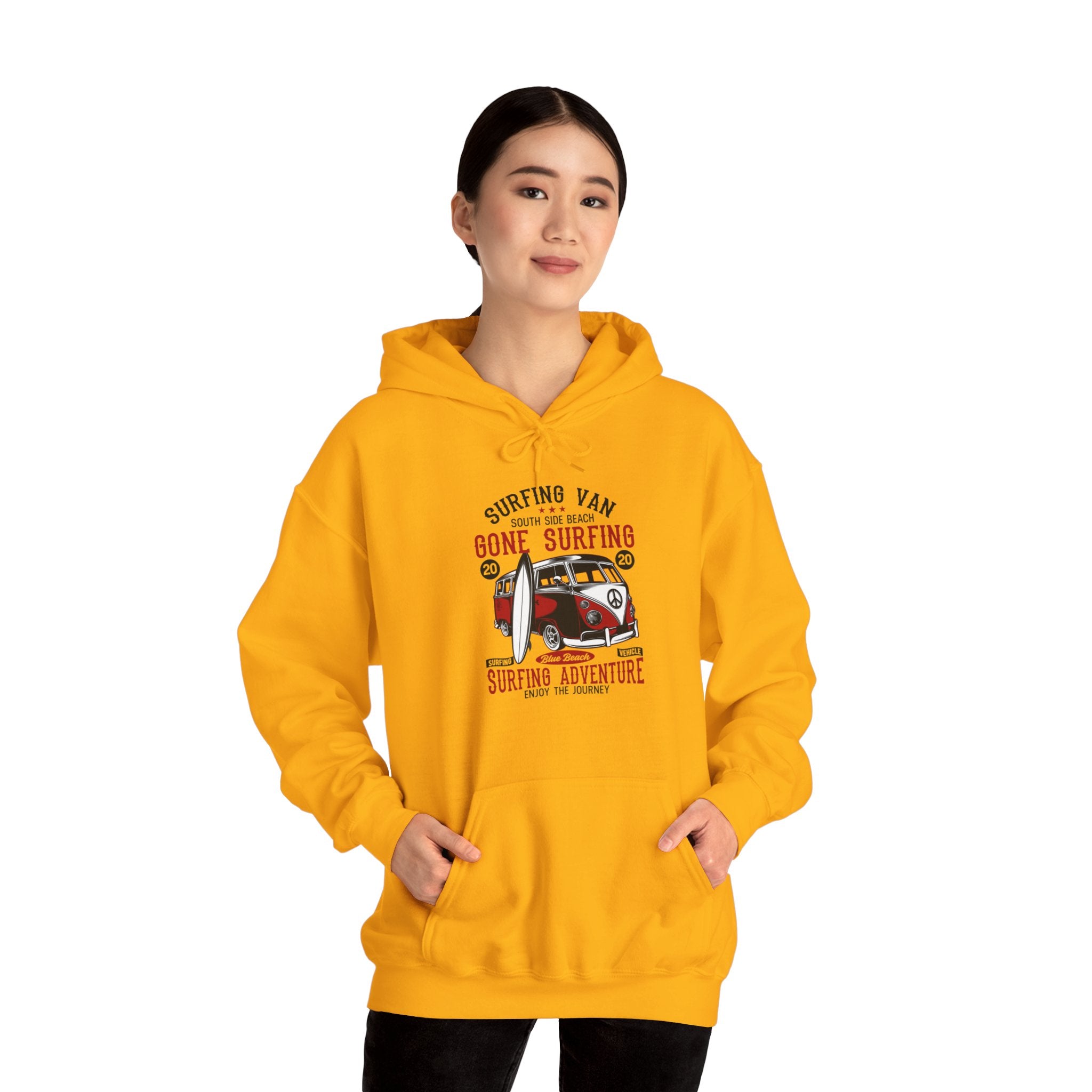 "SURFING VAN GONE SURFING SURFING ADVENTURE" Unisex Heavy Blend™ Hooded Sweatshirt