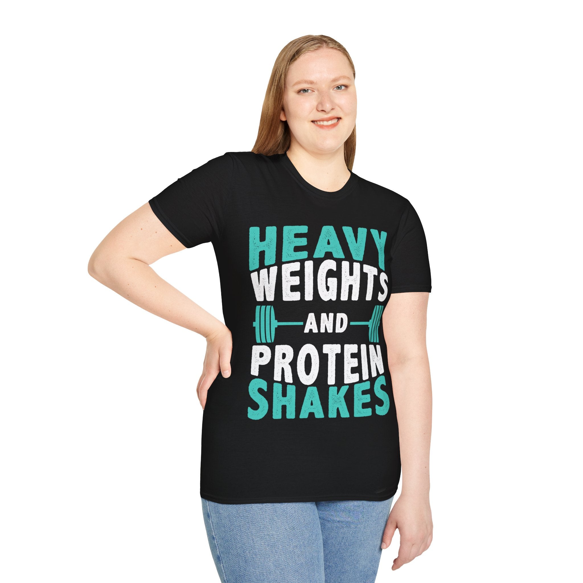 "Heavy Weights And Proteins Shakes" Unisex Soft Style T-Shirt