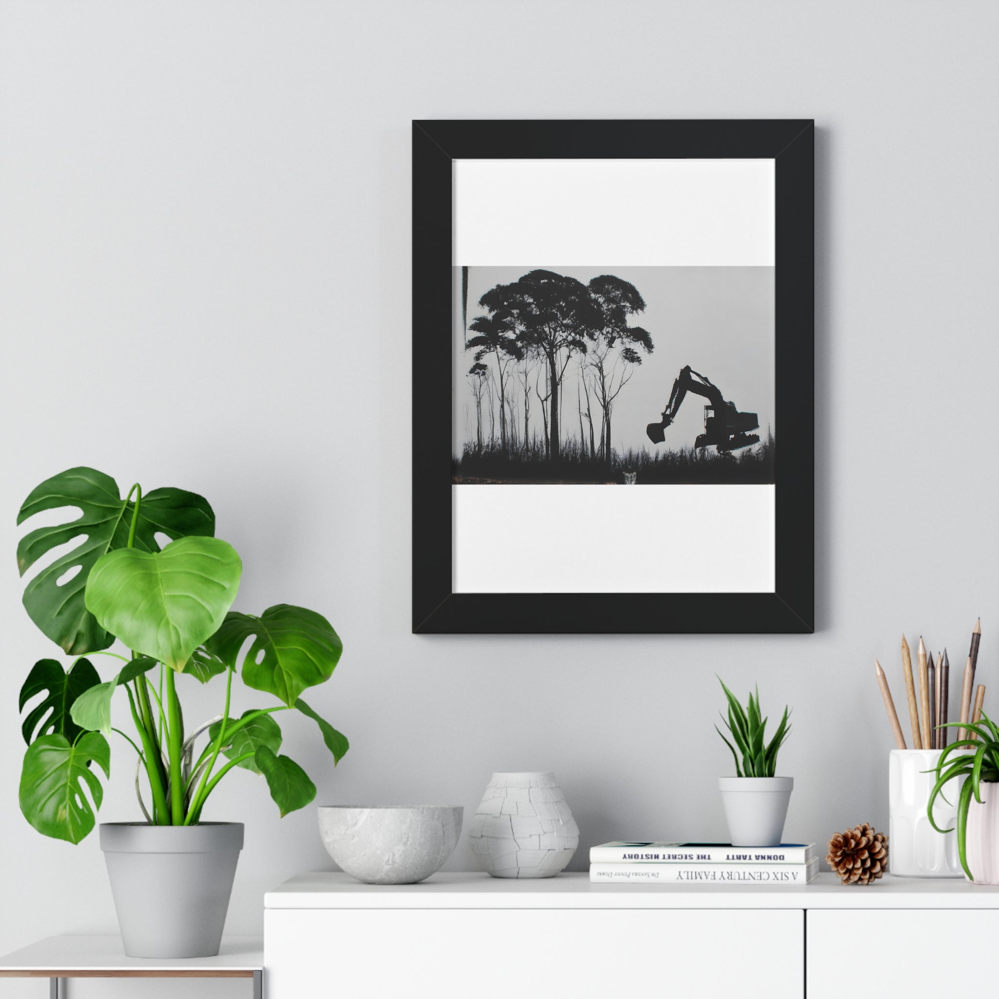 "BANKSY-STYLE GRAFFITI OF A CLEARED RAINFOREST" Framed Vertical Poster