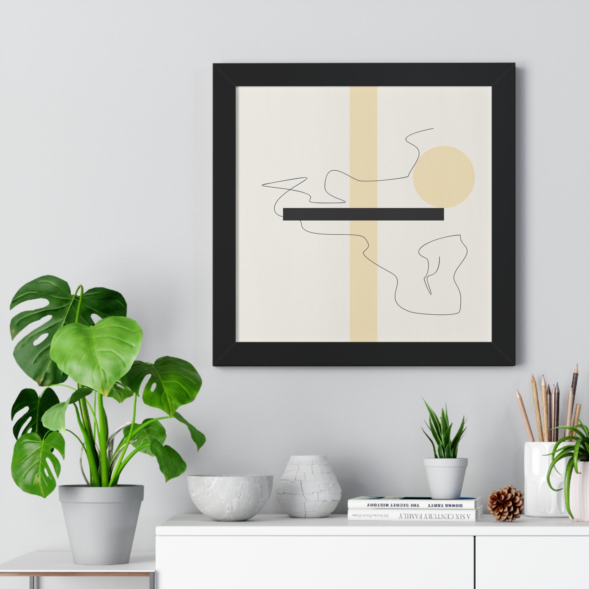 "ABSTRACT NEUTRAL" Framed Vertical Poster