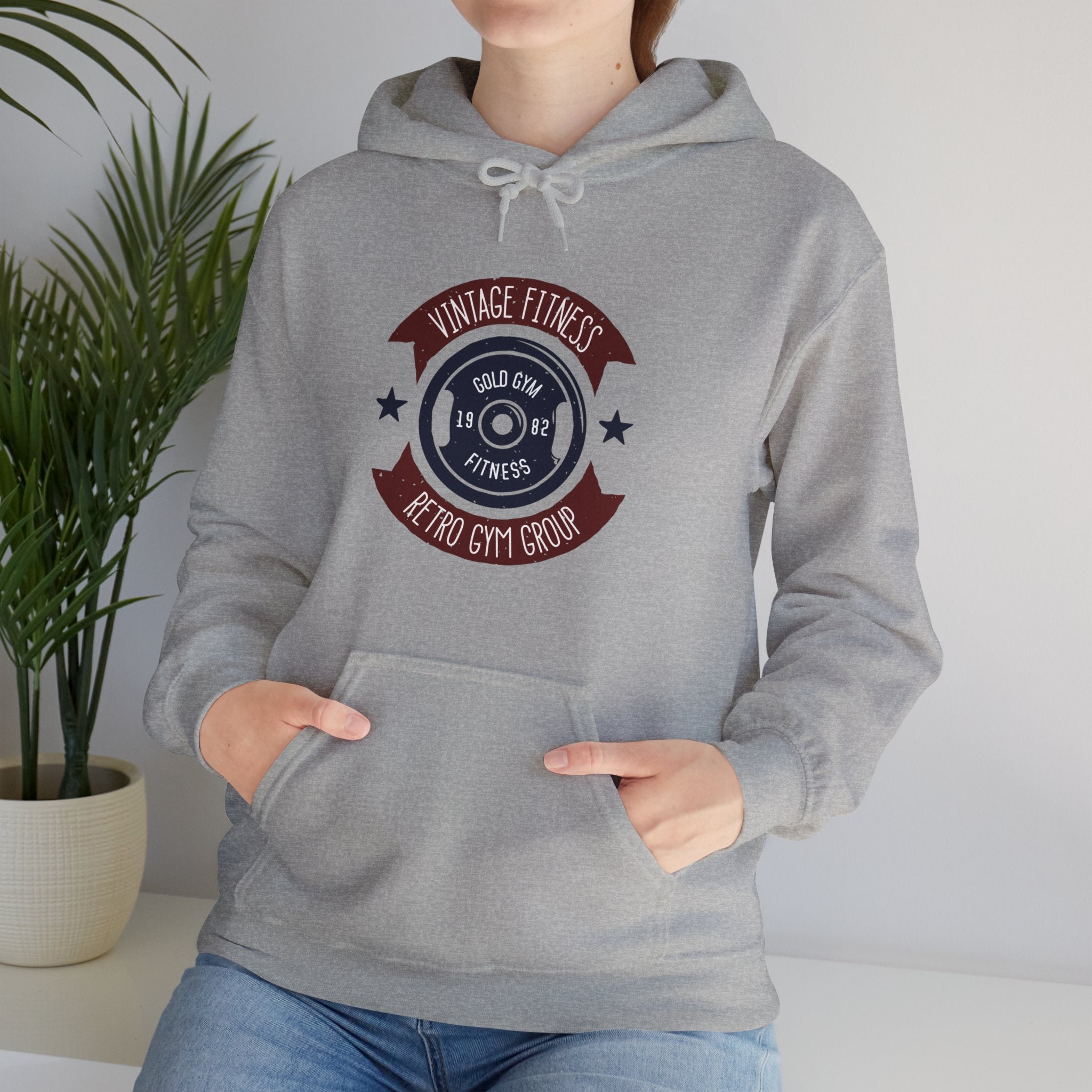 "Vintage Fitness Retro Gym Group" Unisex Heavy Blend™ Hooded Sweatshirt