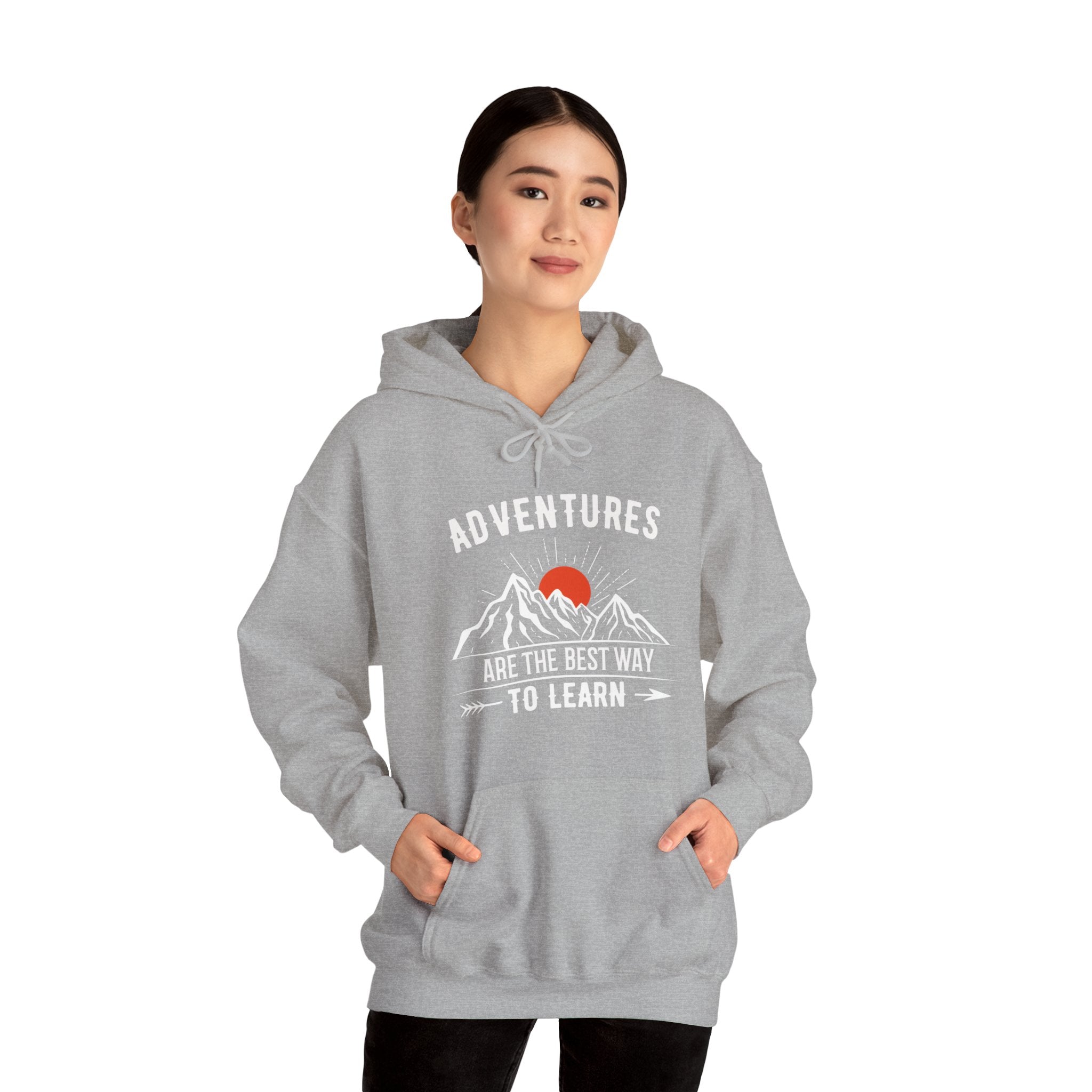 "Adventures Are The Best Way To Learn" Unisex Heavy Blend™ Hooded Sweatshirt