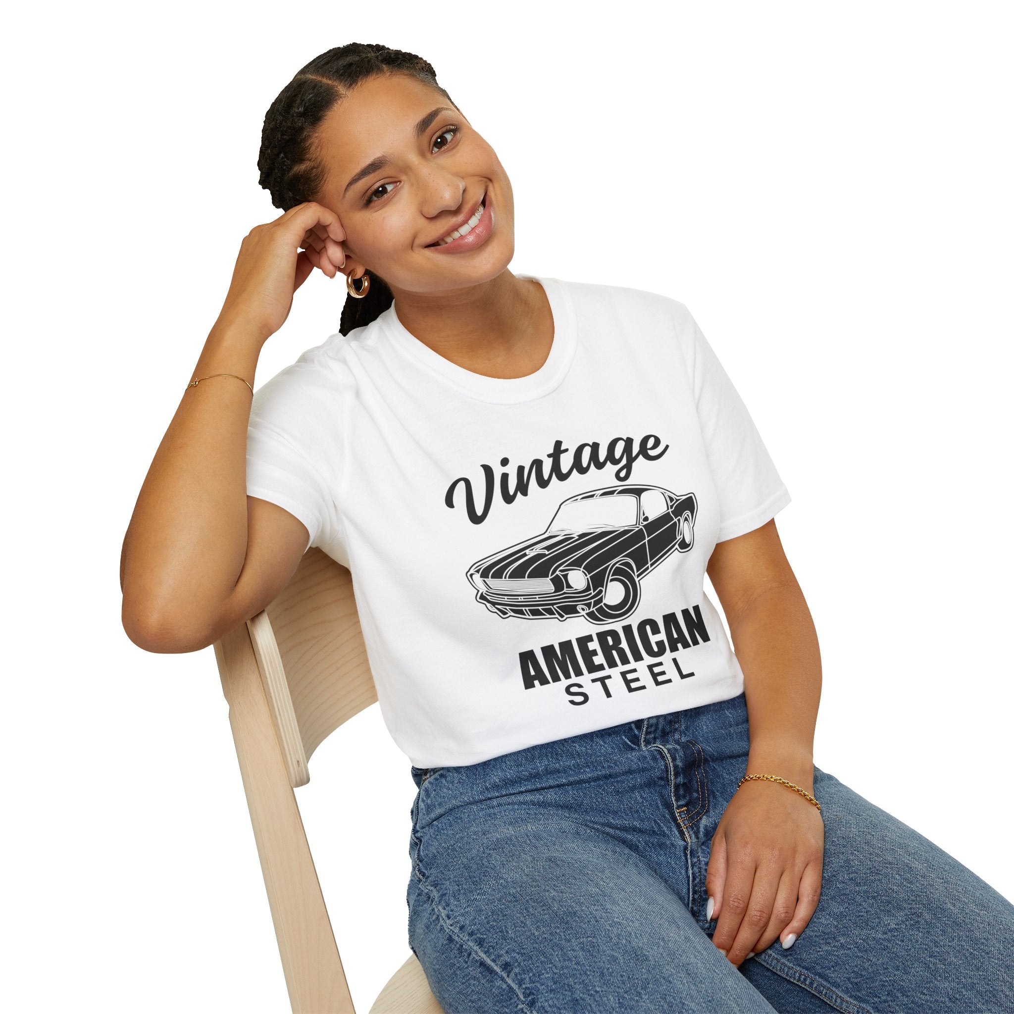 "VINTAGE AMERICAN STEEL" Unisex Soft style T-Shirt