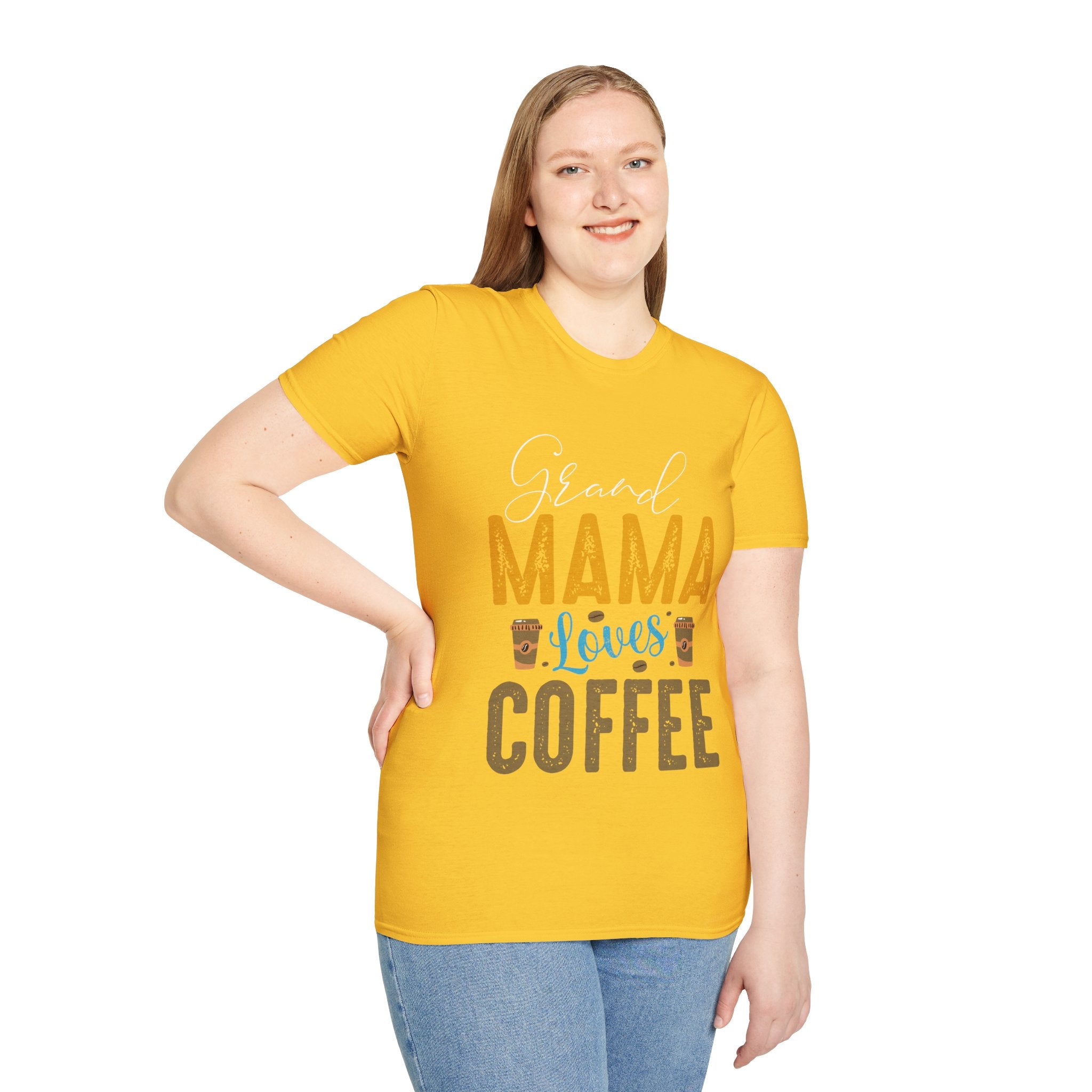 "GRAND MAMA LOVES COFFEE" Unisex Soft style T-Shirt