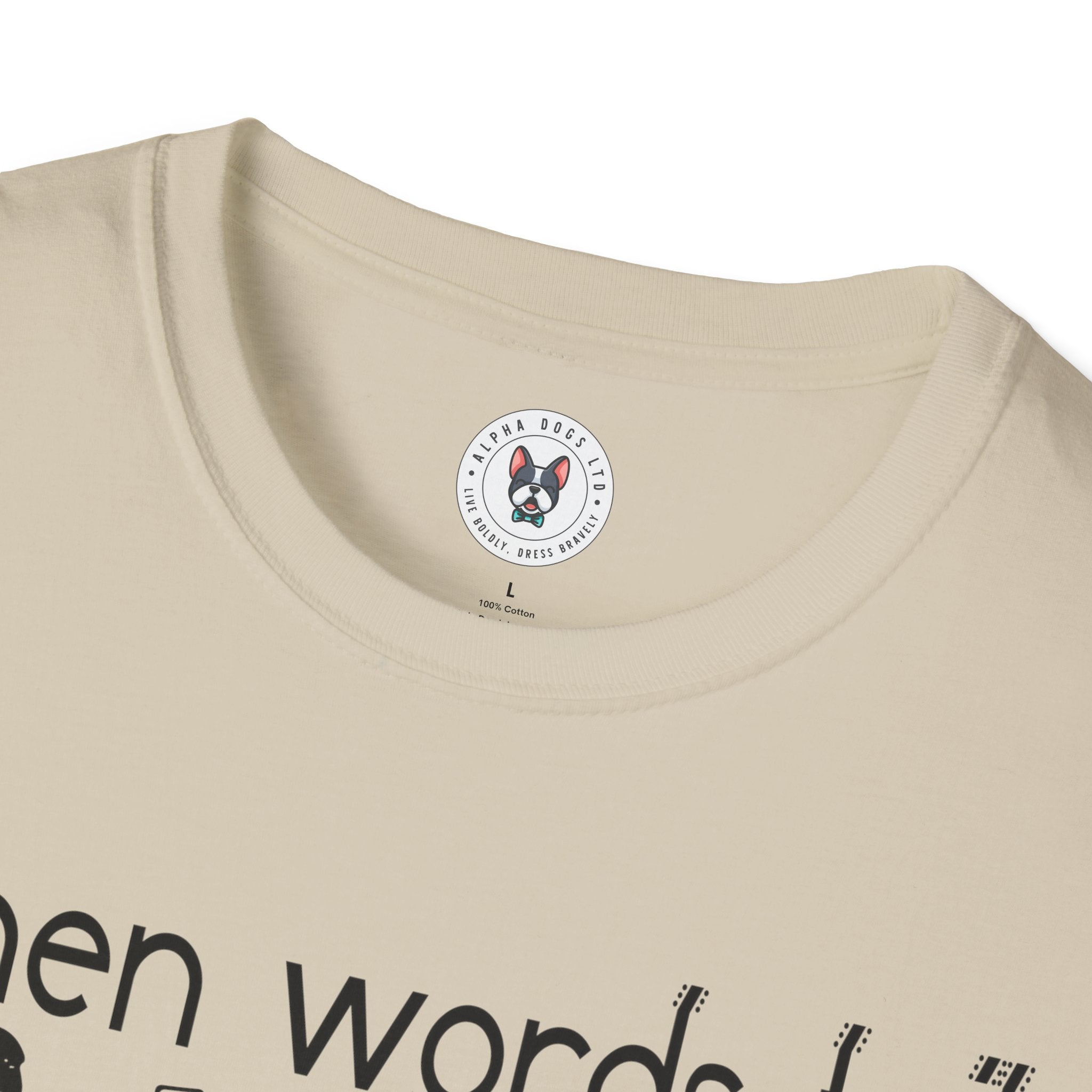 "When Words Fail Music Speaks" Unisex Soft style T-Shirt