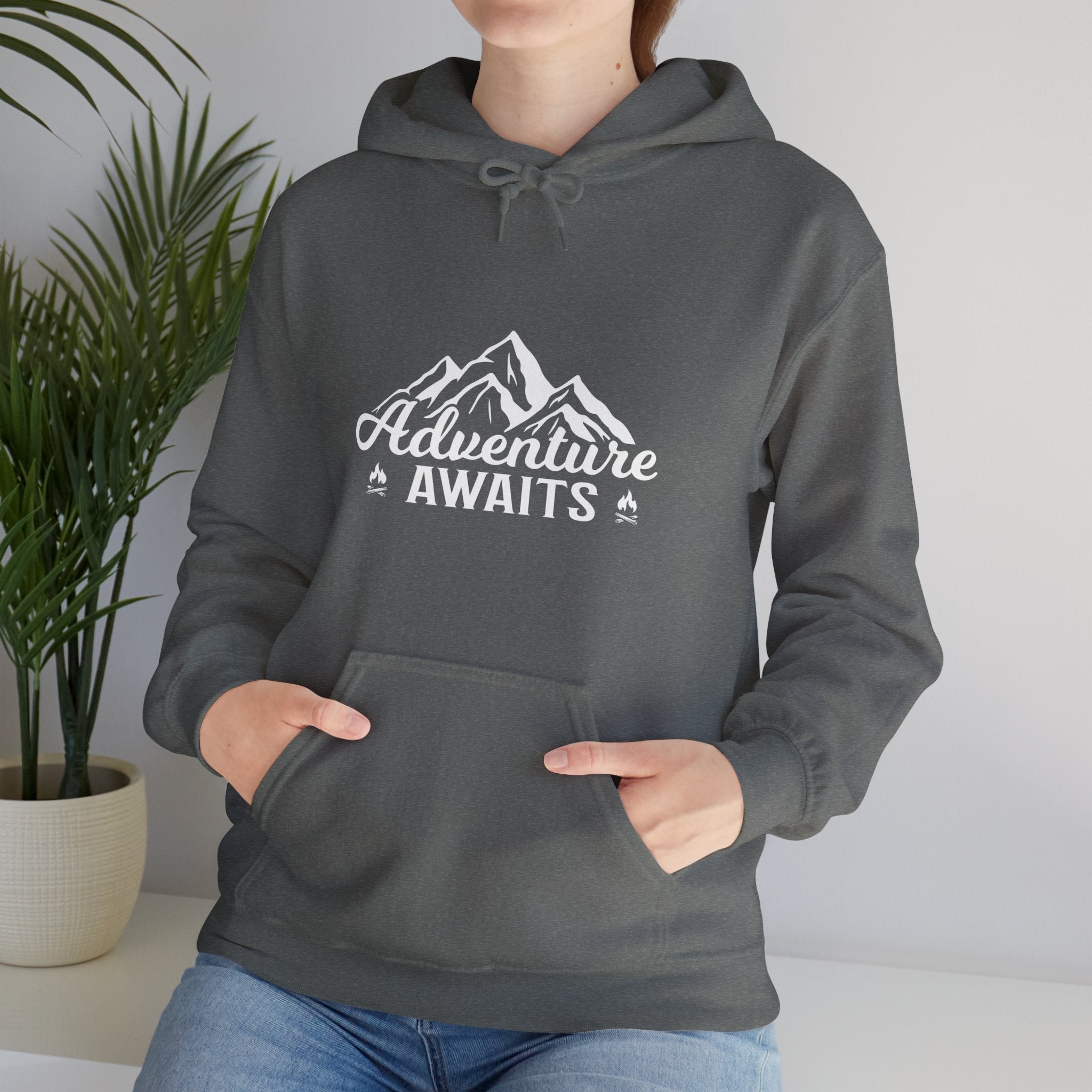 "Adventure Awaits" Unisex Heavy Blend™ Hooded Sweatshirt