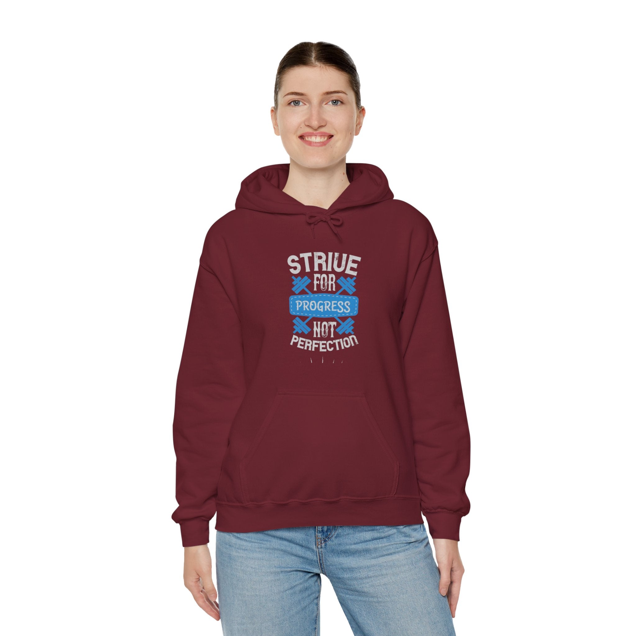 "Strive For Progress Not Perfection" Unisex Heavy Blend™ Hooded Sweatshirt