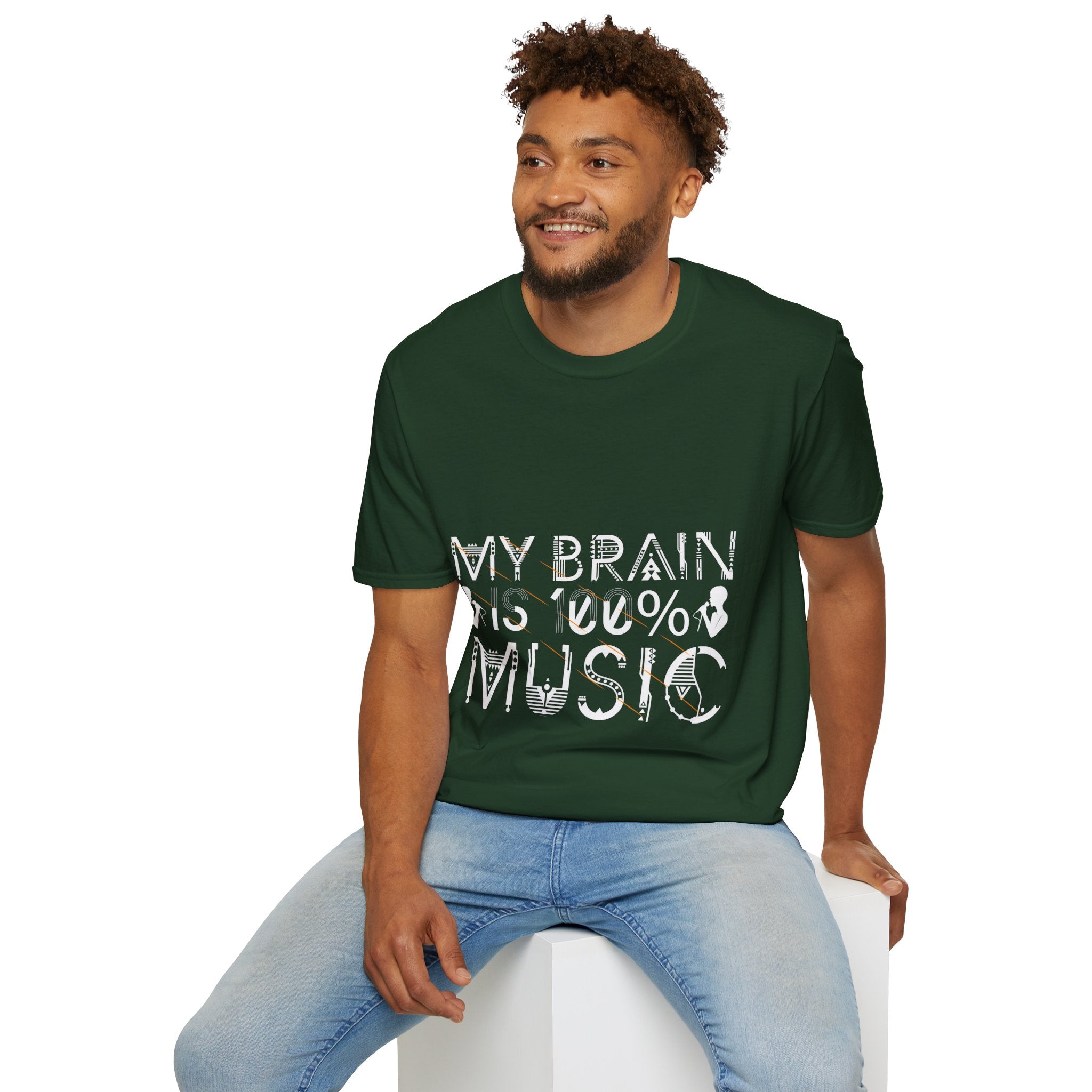 "My Brain Is 99% Music" Unisex Soft style T-Shirt