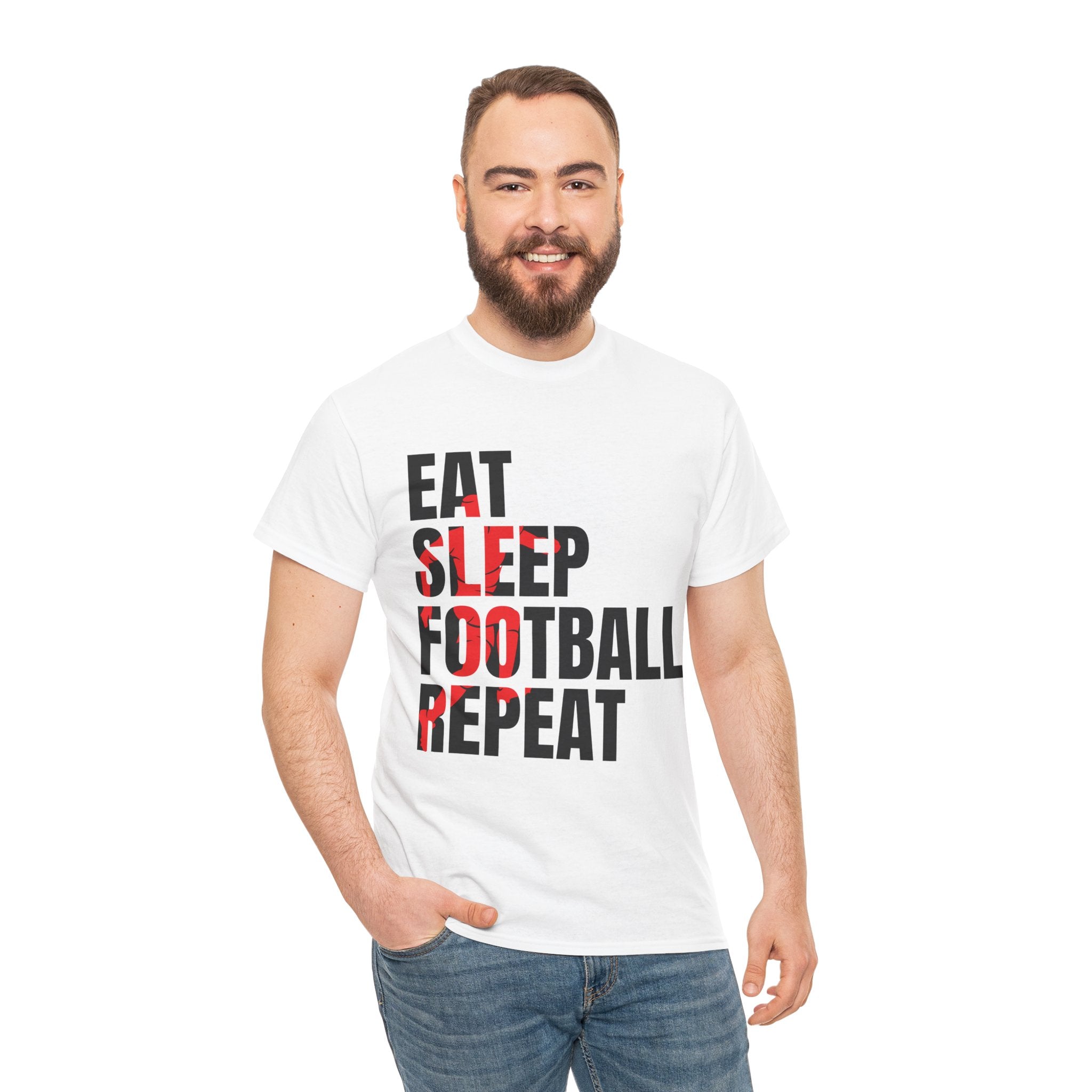 FIFA " Eat Sleep Football Repeat" Unisex Heavy Cotton Tee