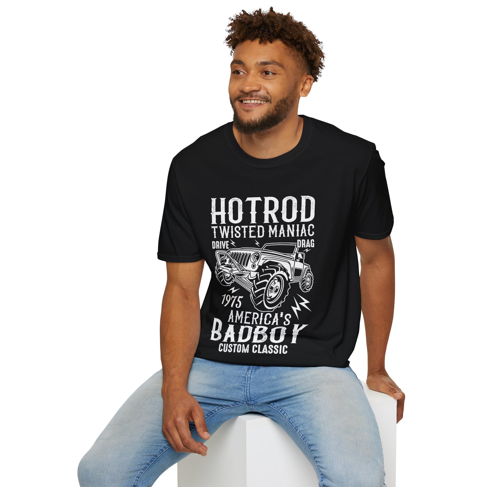 "HOTROD TWISTED MANIAC AMERICA'S BADBOY CUSTOM CLASSIC" Unisex Soft style T-Shirt