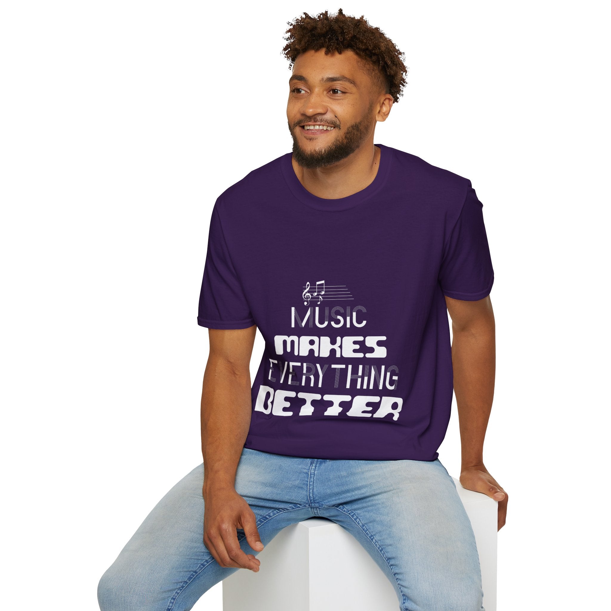 "Music Makes Everything Better"  Unisex Soft style T-Shirt