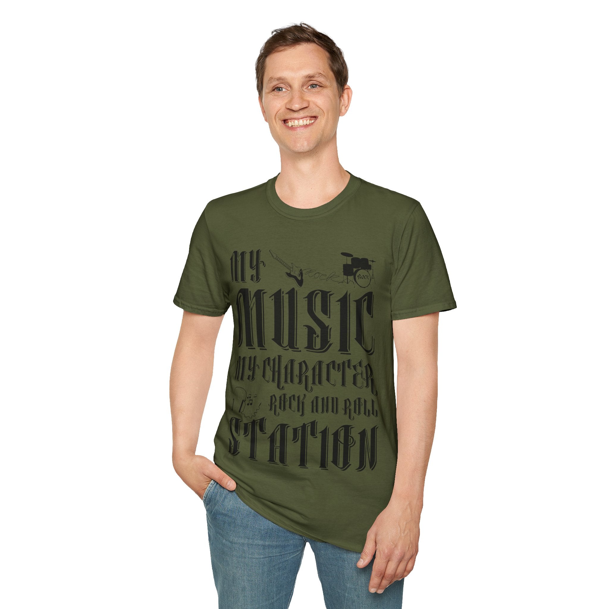 "My Music My Character Rock And Roll Station" Unisex Soft style T-Shirt