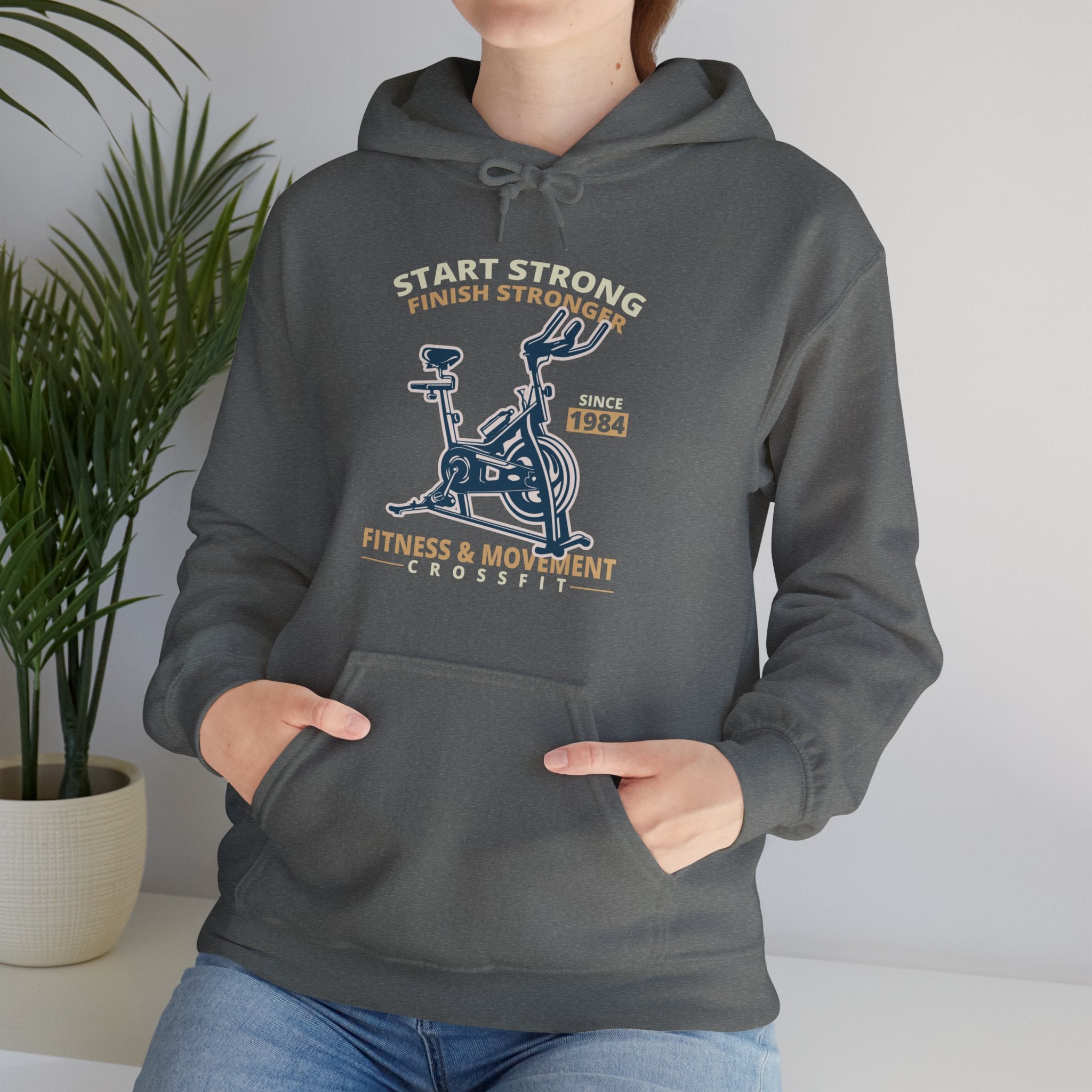 "Start Strong Finish Stronger" Unisex Heavy Blend™ Hooded Sweatshirt