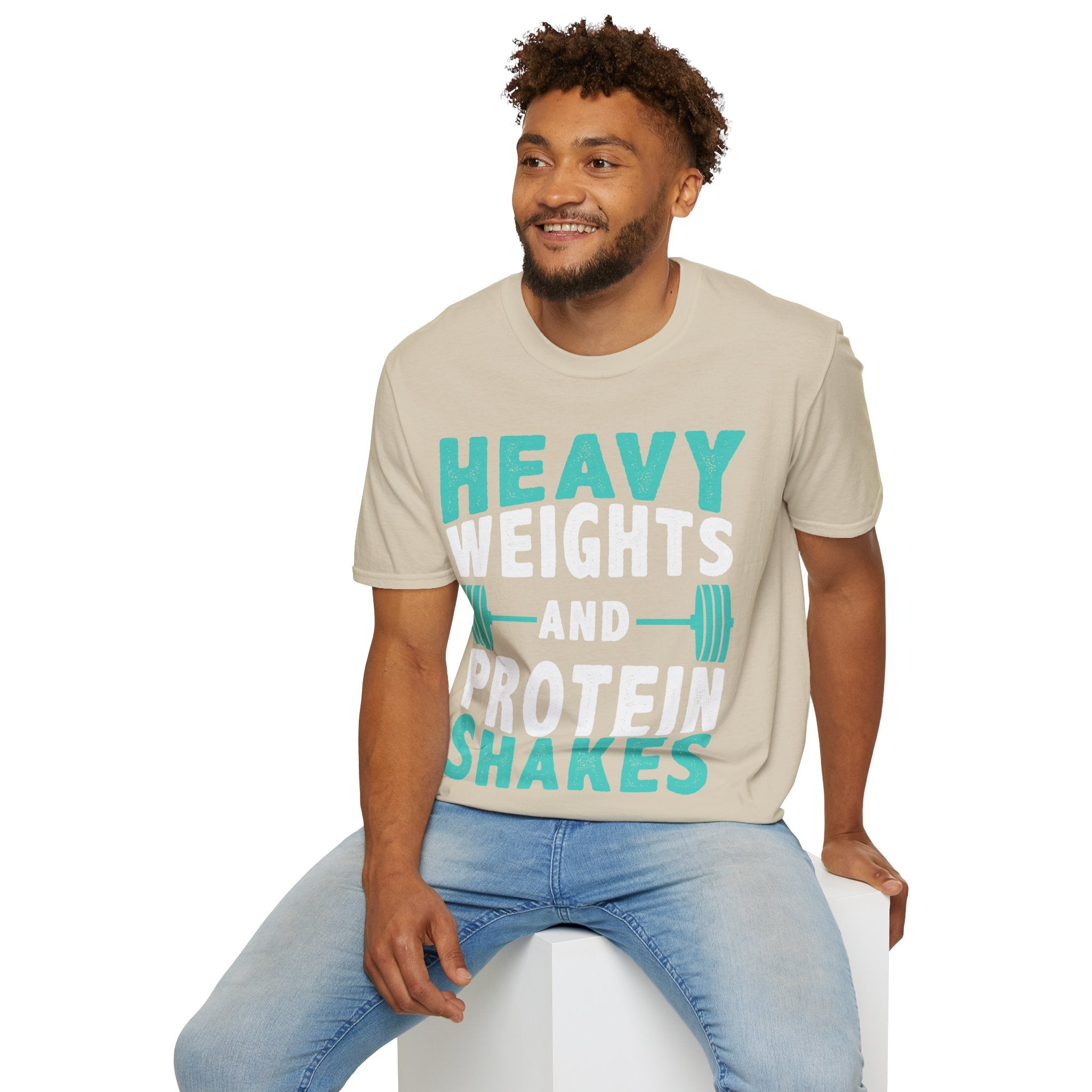 "Heavy Weights And Proteins Shakes" Unisex Soft Style T-Shirt