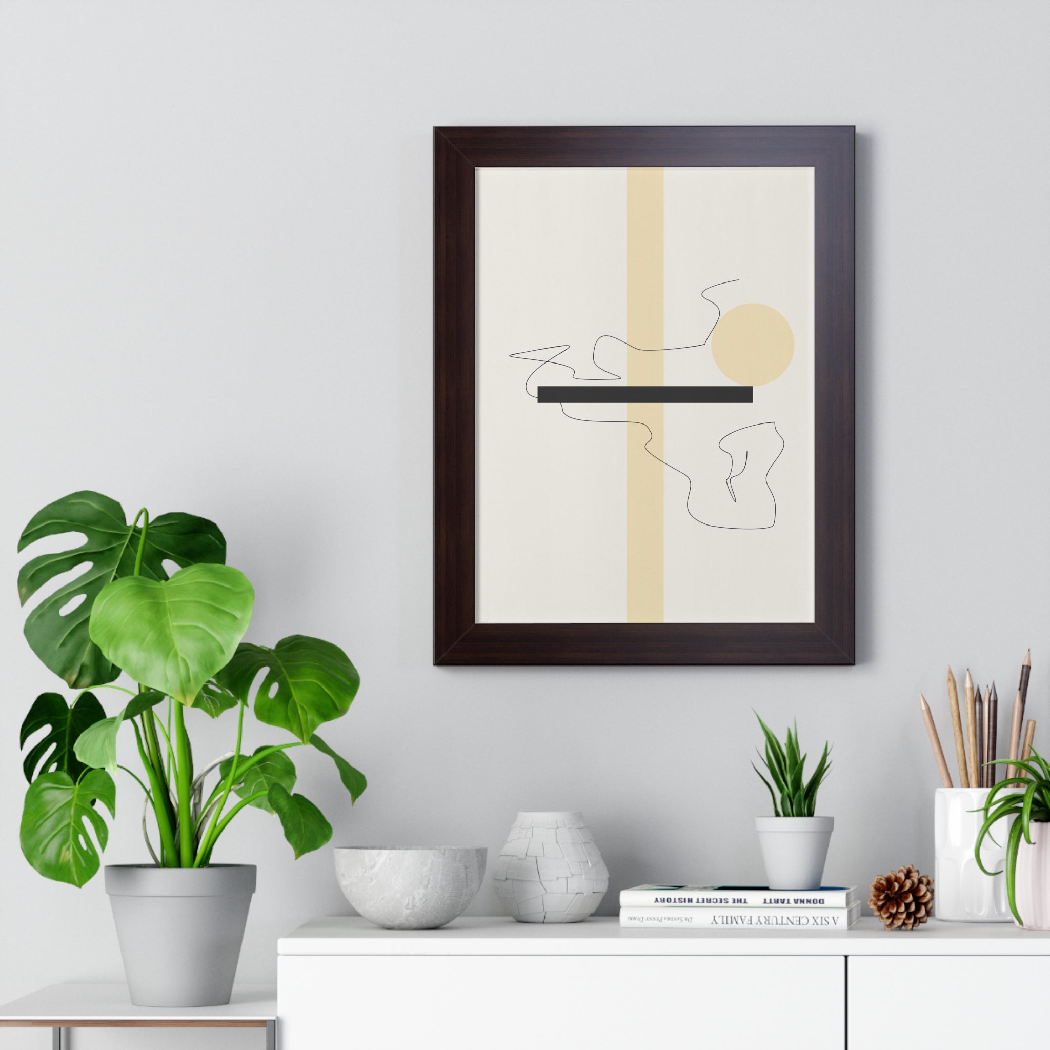 "ABSTRACT NEUTRAL" Framed Vertical Poster