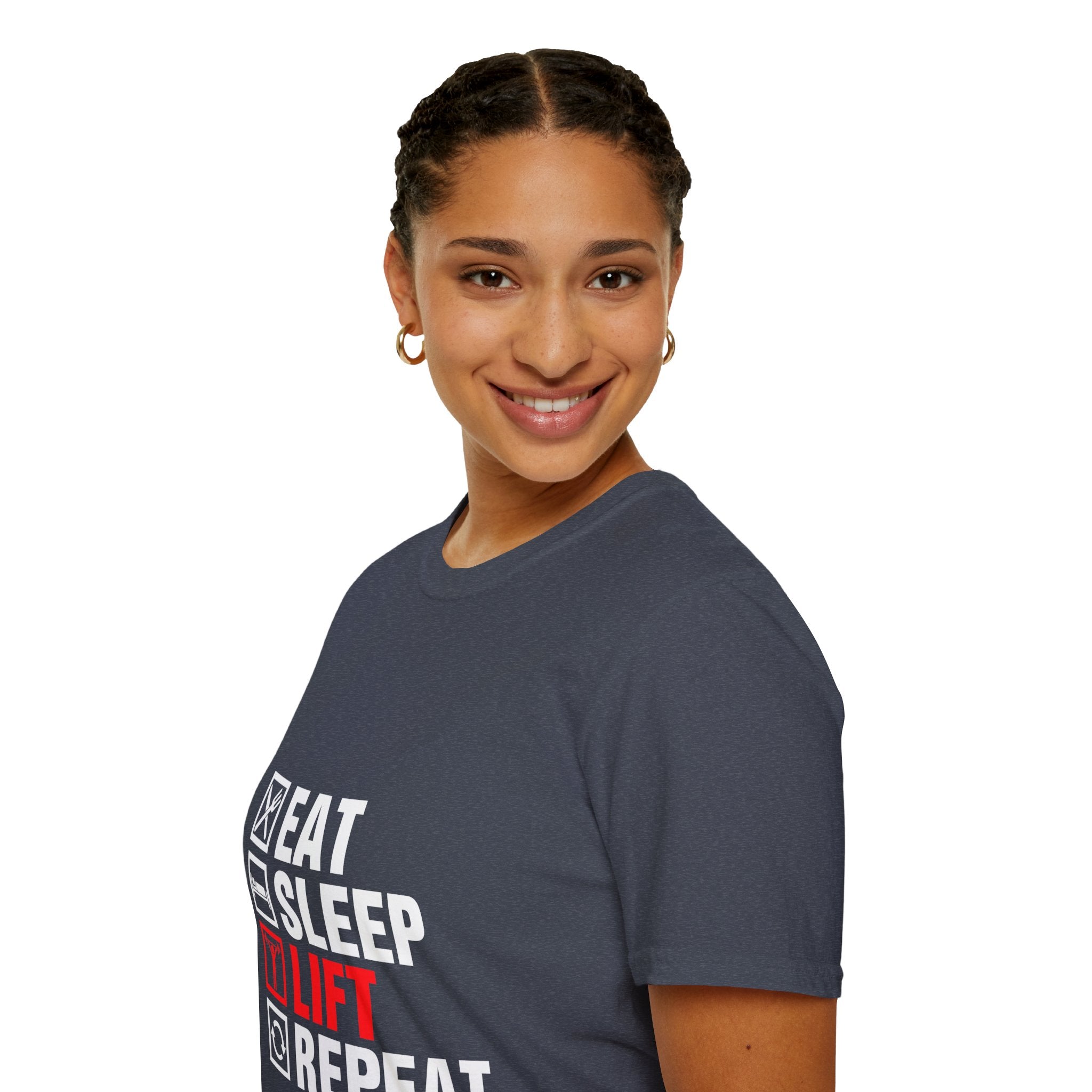 "Eat Sleep Lift Repeat" Unisex Soft Style T-Shirt