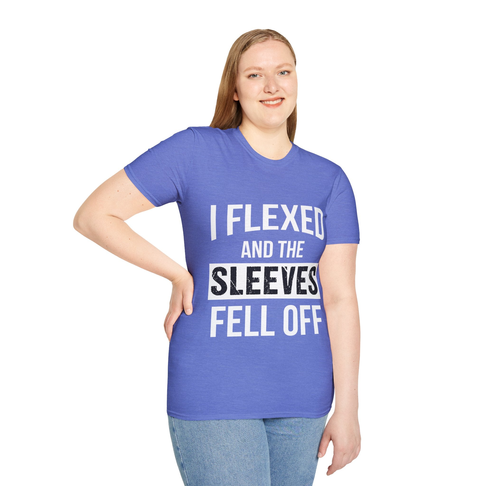 "I Flexed And The Sleeves Fell Off" Unisex Soft Style T-Shirt