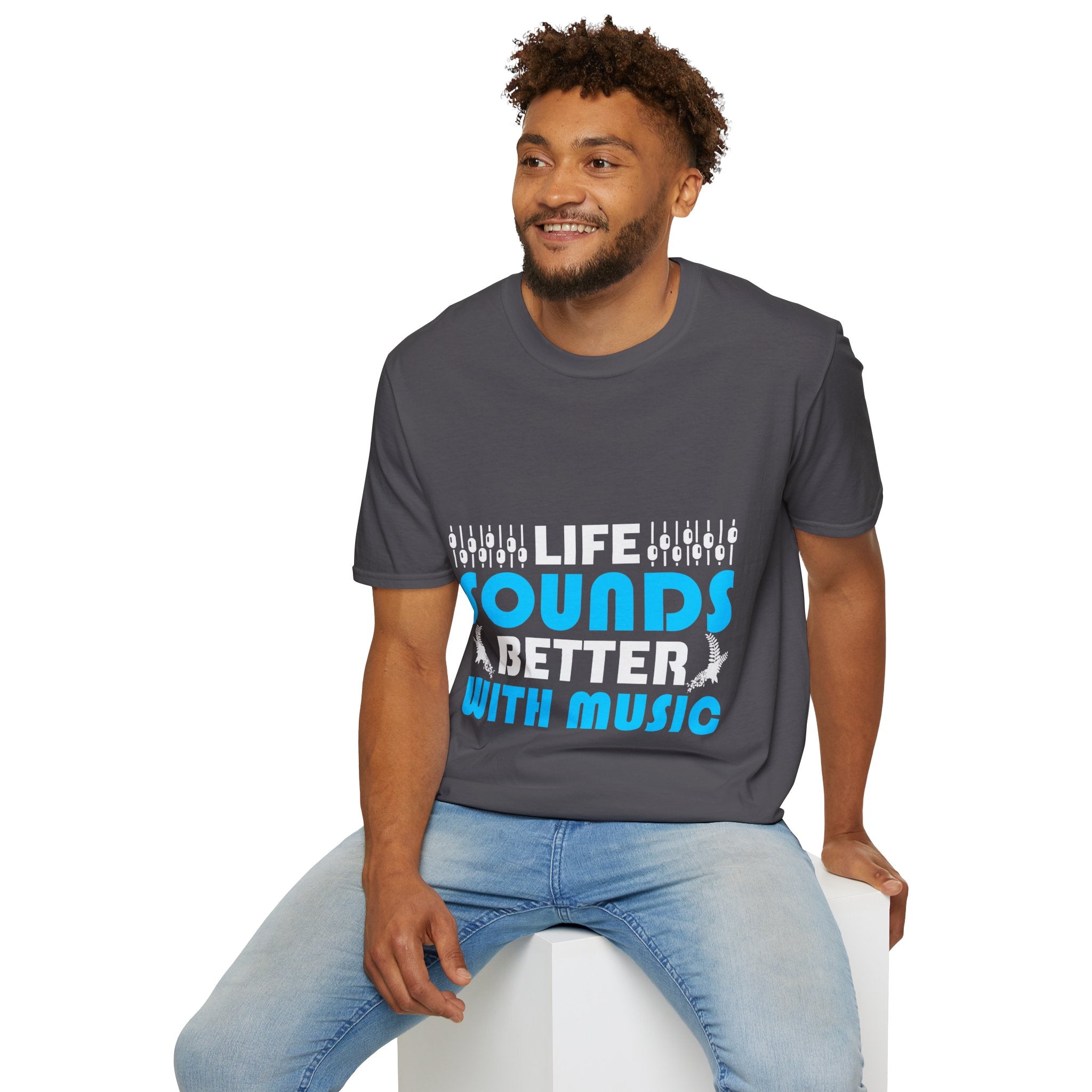 "Life Sounds Better With Music"Unisex Soft style T-Shirt