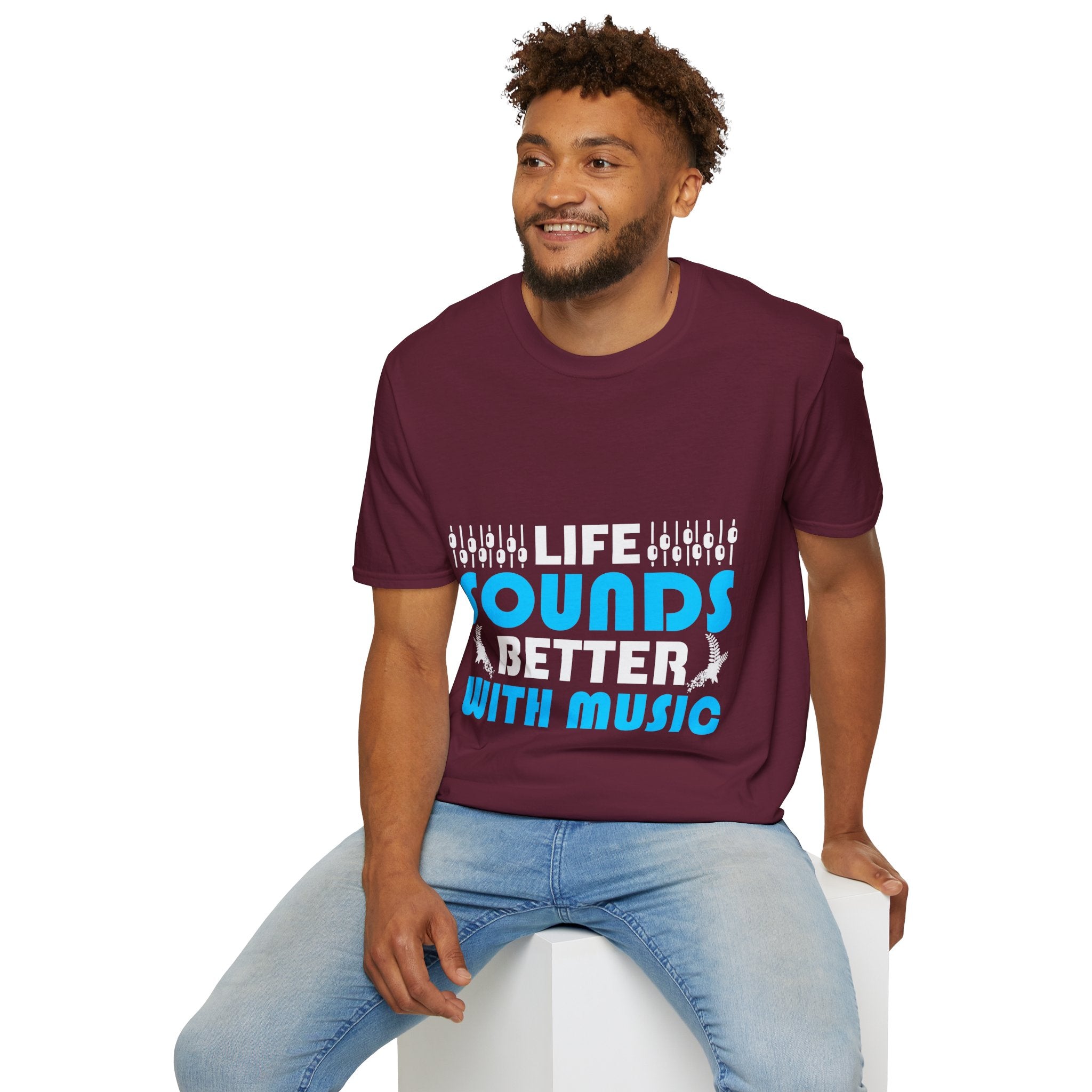 "Life Sounds Better With Music"Unisex Soft style T-Shirt