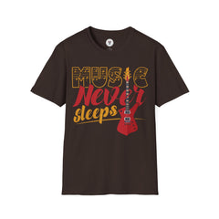 "Music Never Sleeps" Unisex Soft style T-Shirt