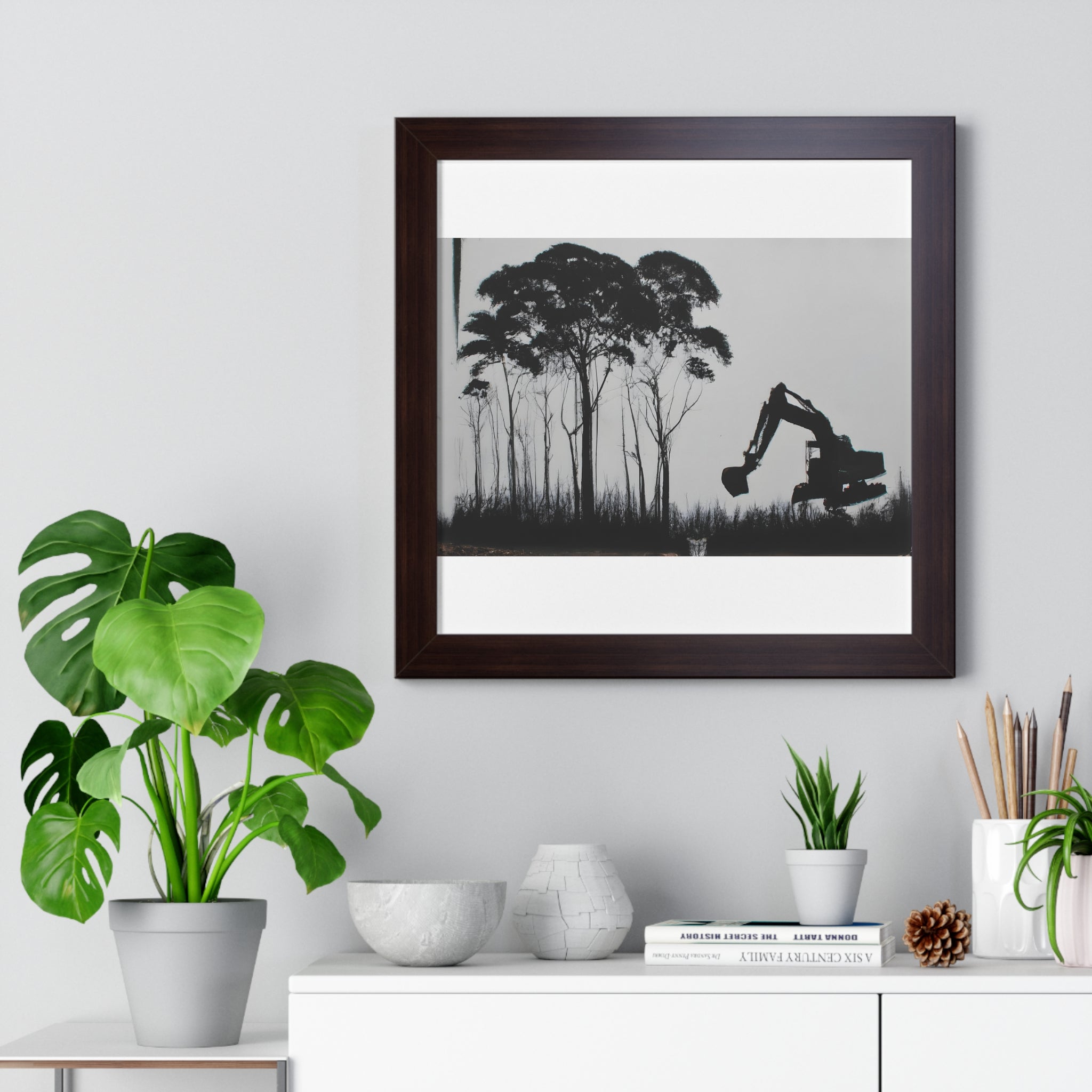 "BANKSY-STYLE GRAFFITI OF A CLEARED RAINFOREST" Framed Vertical Poster