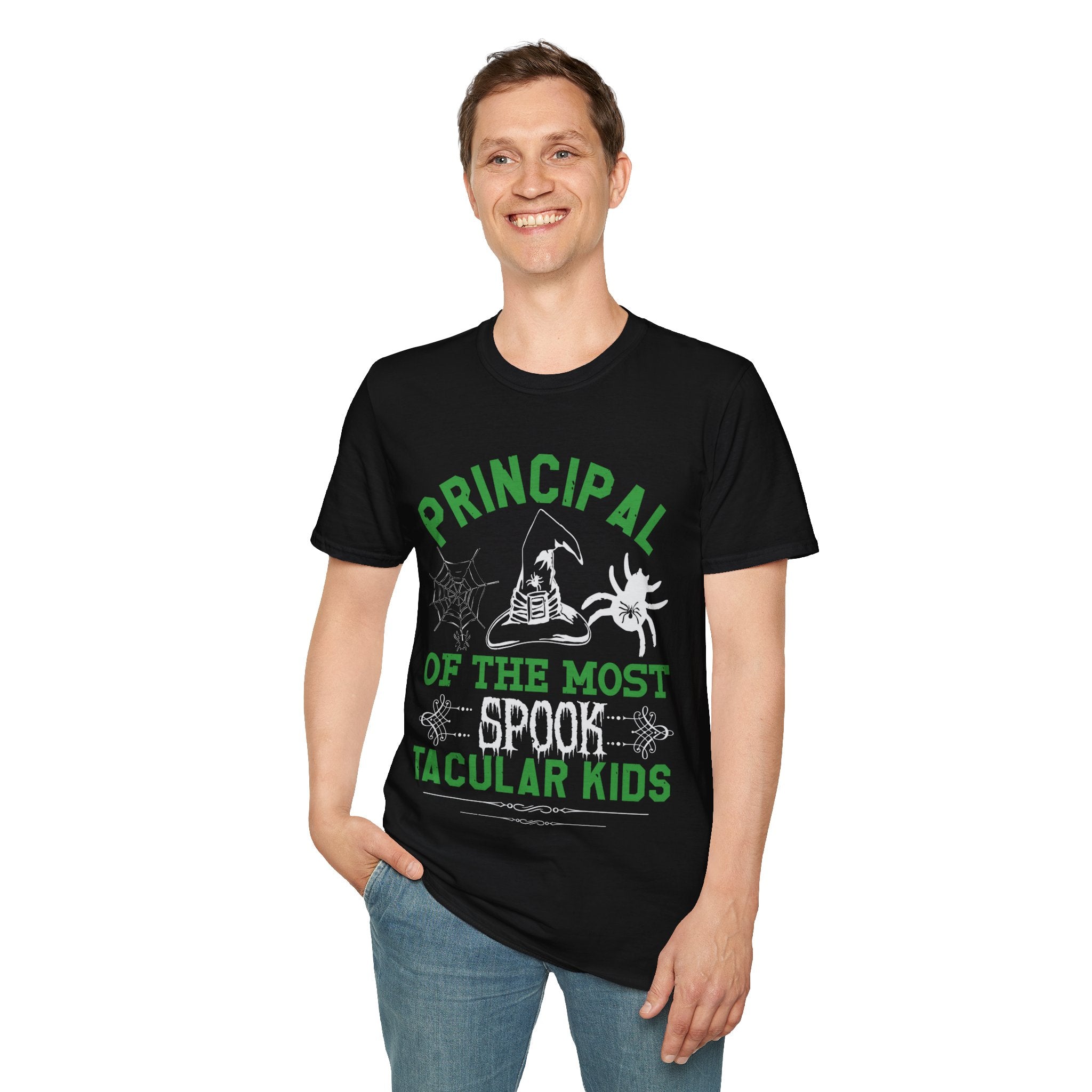 "PRINCIPAL OF THE MOST SPOOK TACULAR KIDS" Unisex Soft style T-Shirt