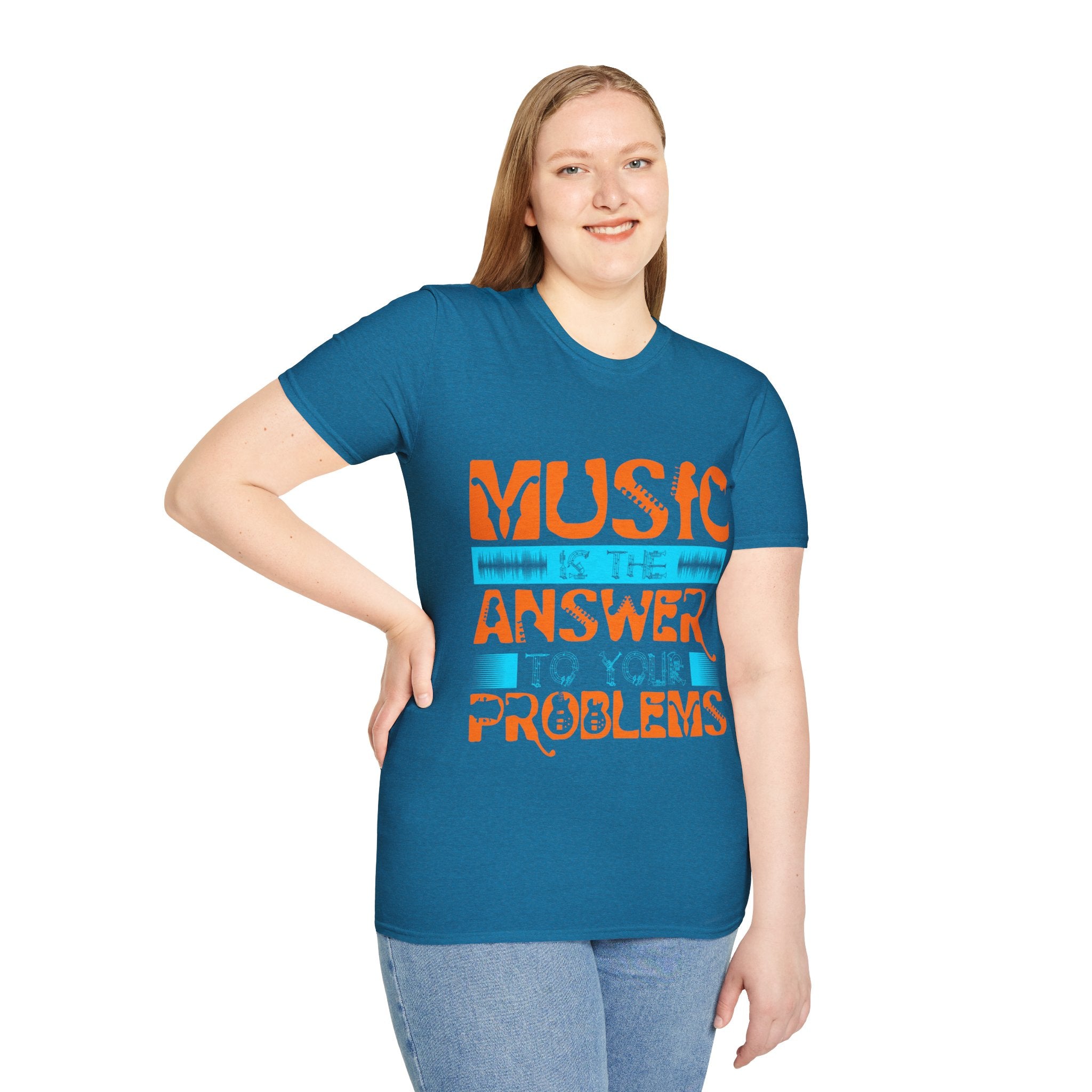 "Music Is The Answer To Your Problems"  Unisex Soft style T-Shirt