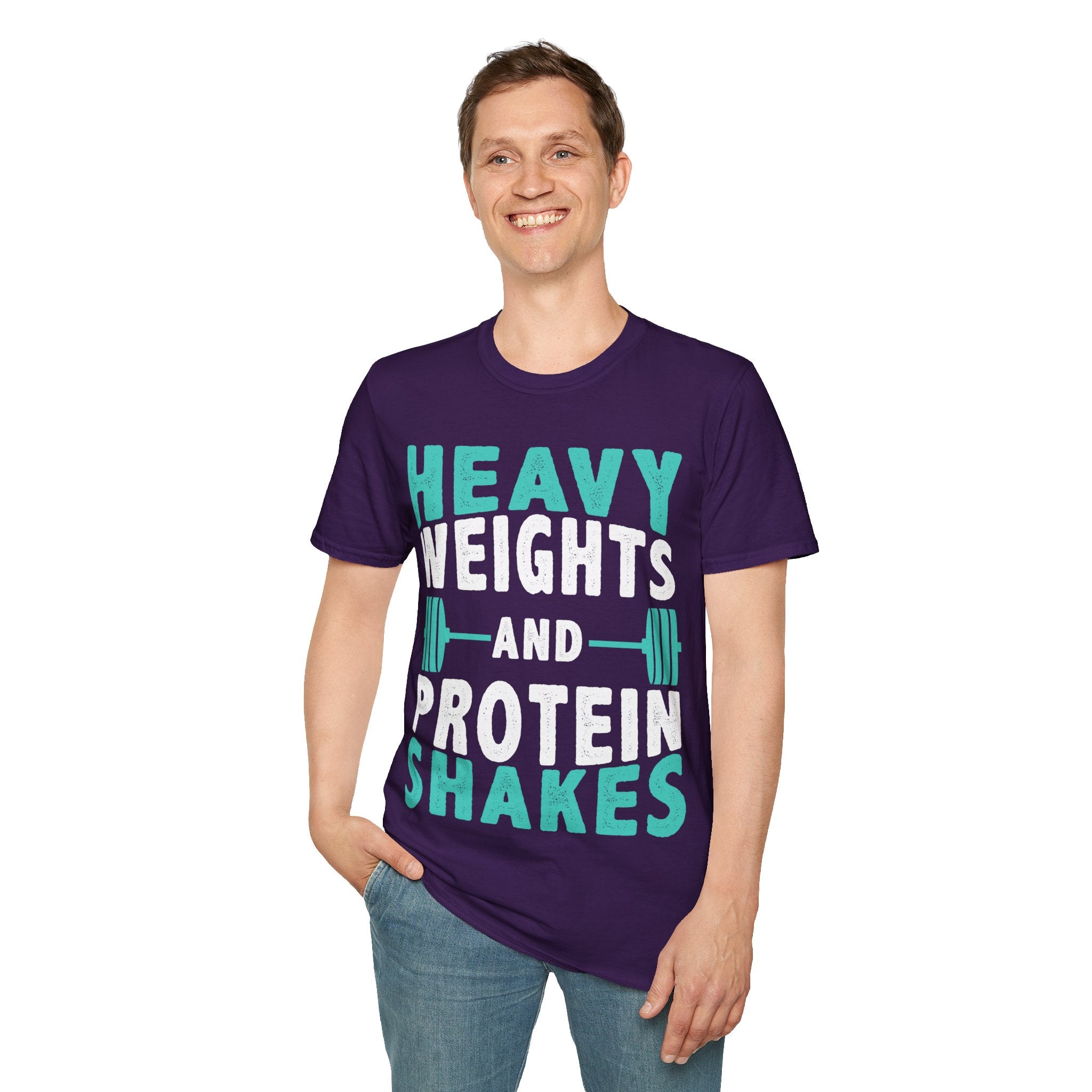 "Heavy Weights And Proteins Shakes" Unisex Soft Style T-Shirt