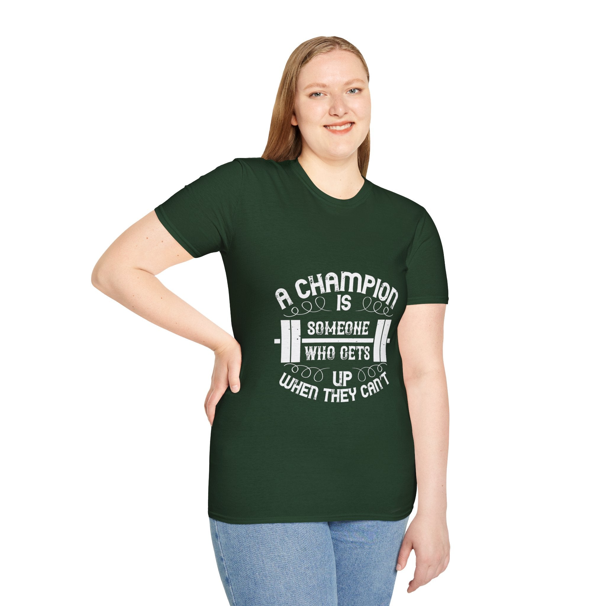 "A Champion Is Someone Who Gets Up When They Can't"  Unisex Soft style T-Shirt