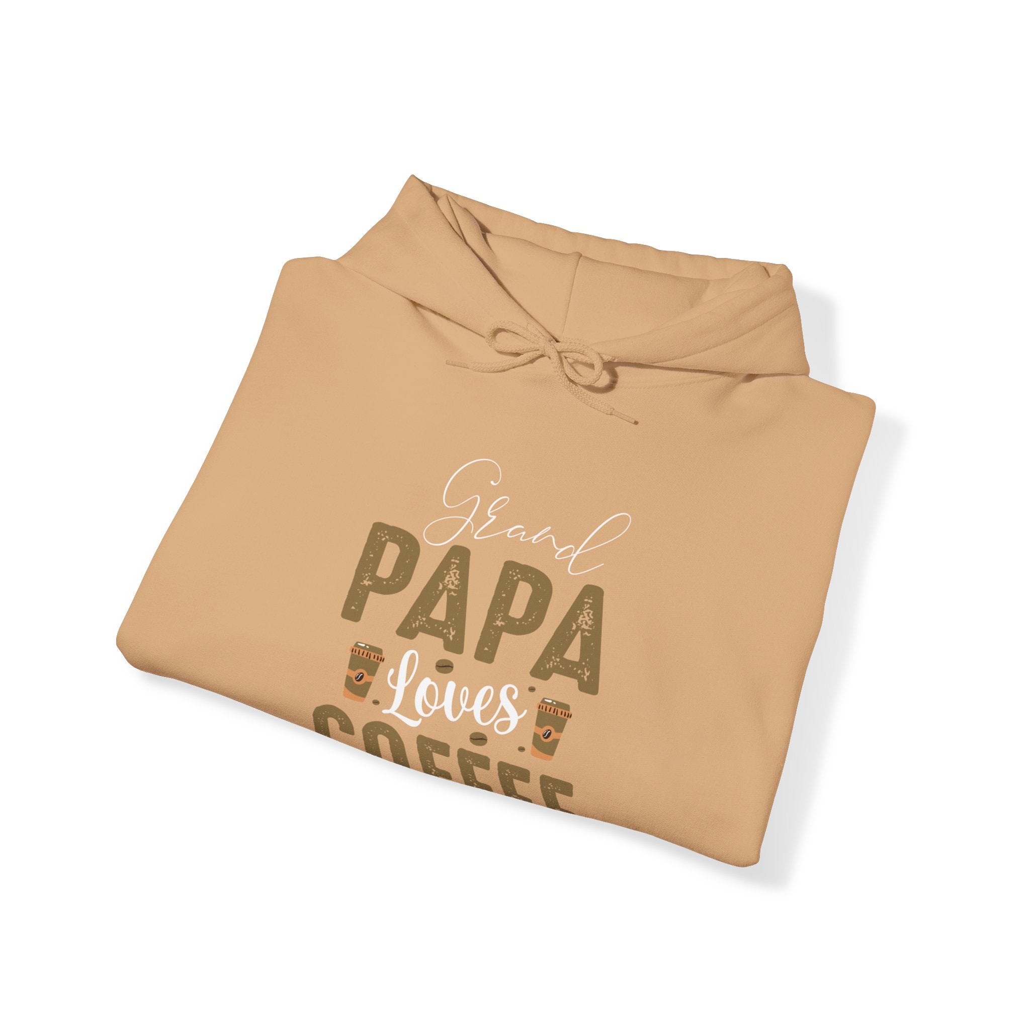 "GRAND PAPA LOVES COFFEE" Unisex Heavy Blend™ Hooded Sweatshirt