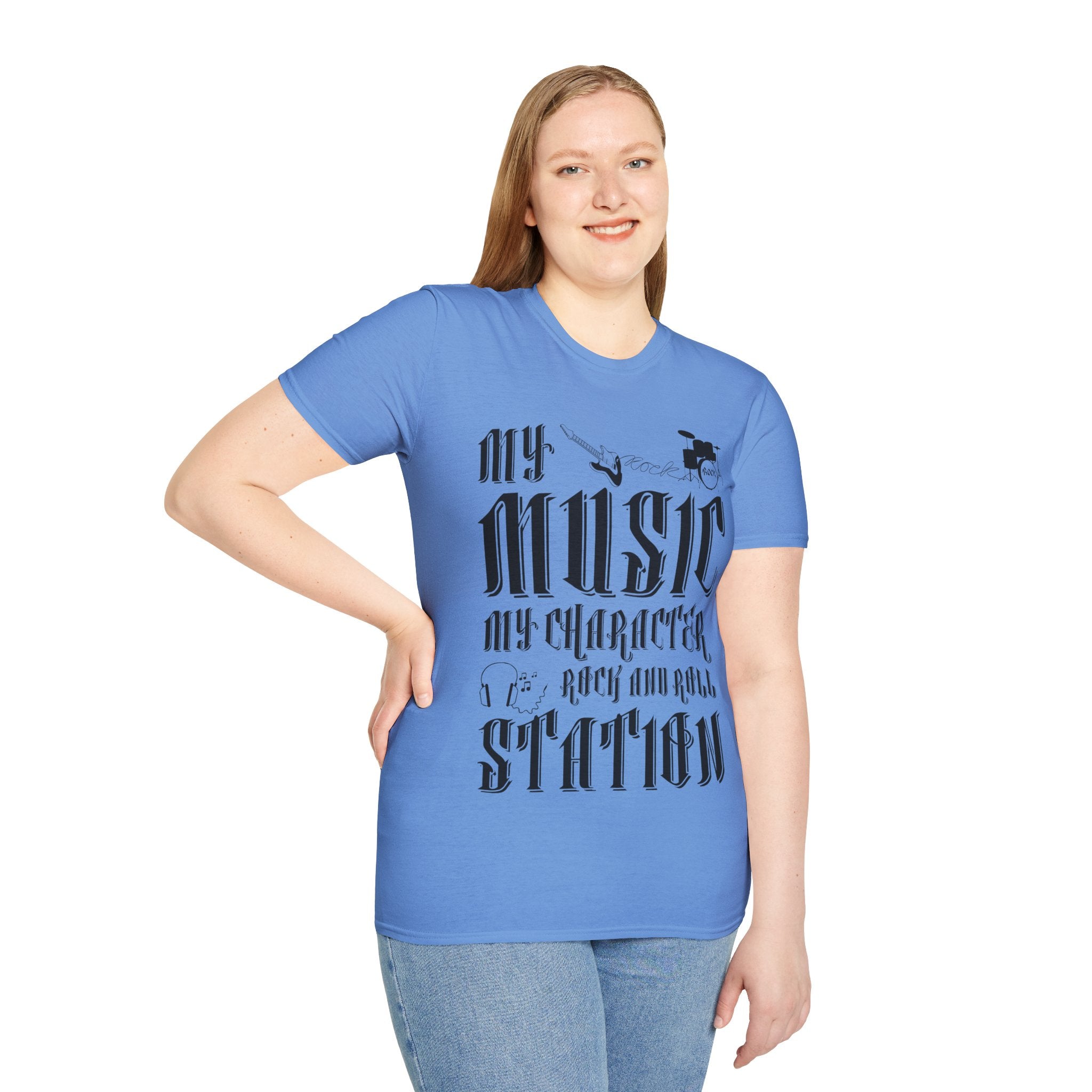 "My Music My Character Rock And Roll Station" Unisex Soft style T-Shirt