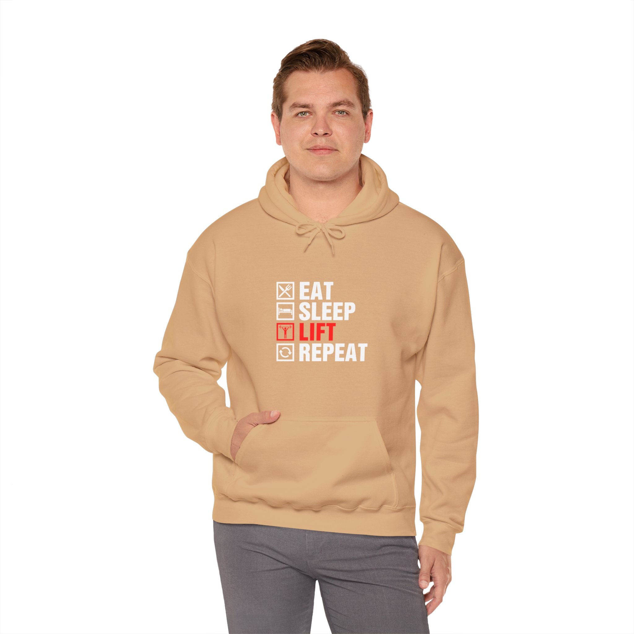 "Eat Sleep Lift Repeat" Unisex Heavy Blend™ Hooded Sweatshirt