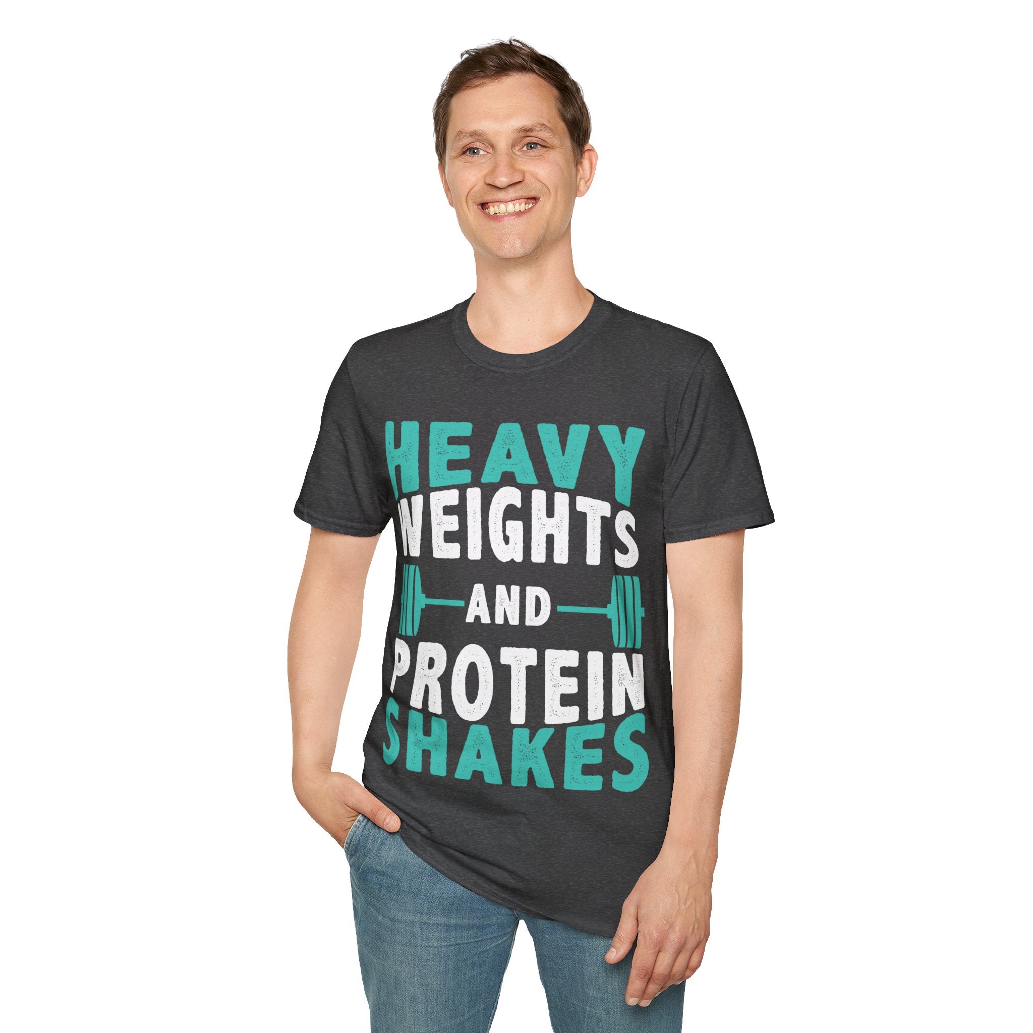 "Heavy Weights And Proteins Shakes" Unisex Soft Style T-Shirt