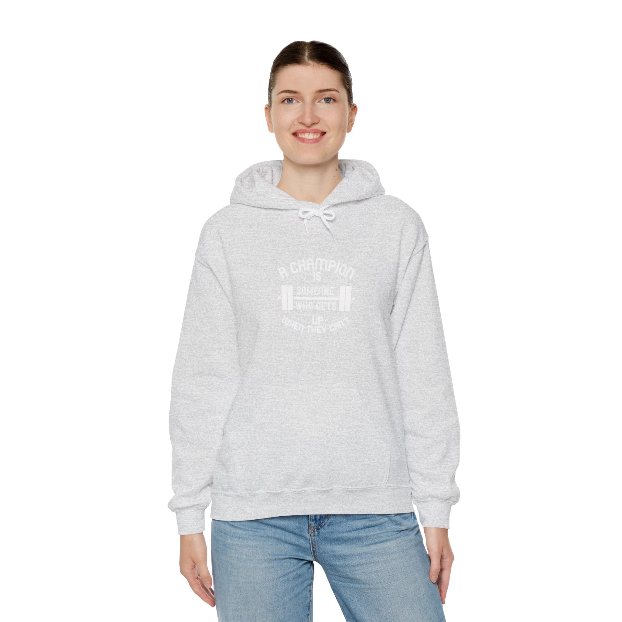 "A Champion Is Someone Who Gets Up When They Can't" Unisex Heavy Blend™ Hooded Sweatshirt