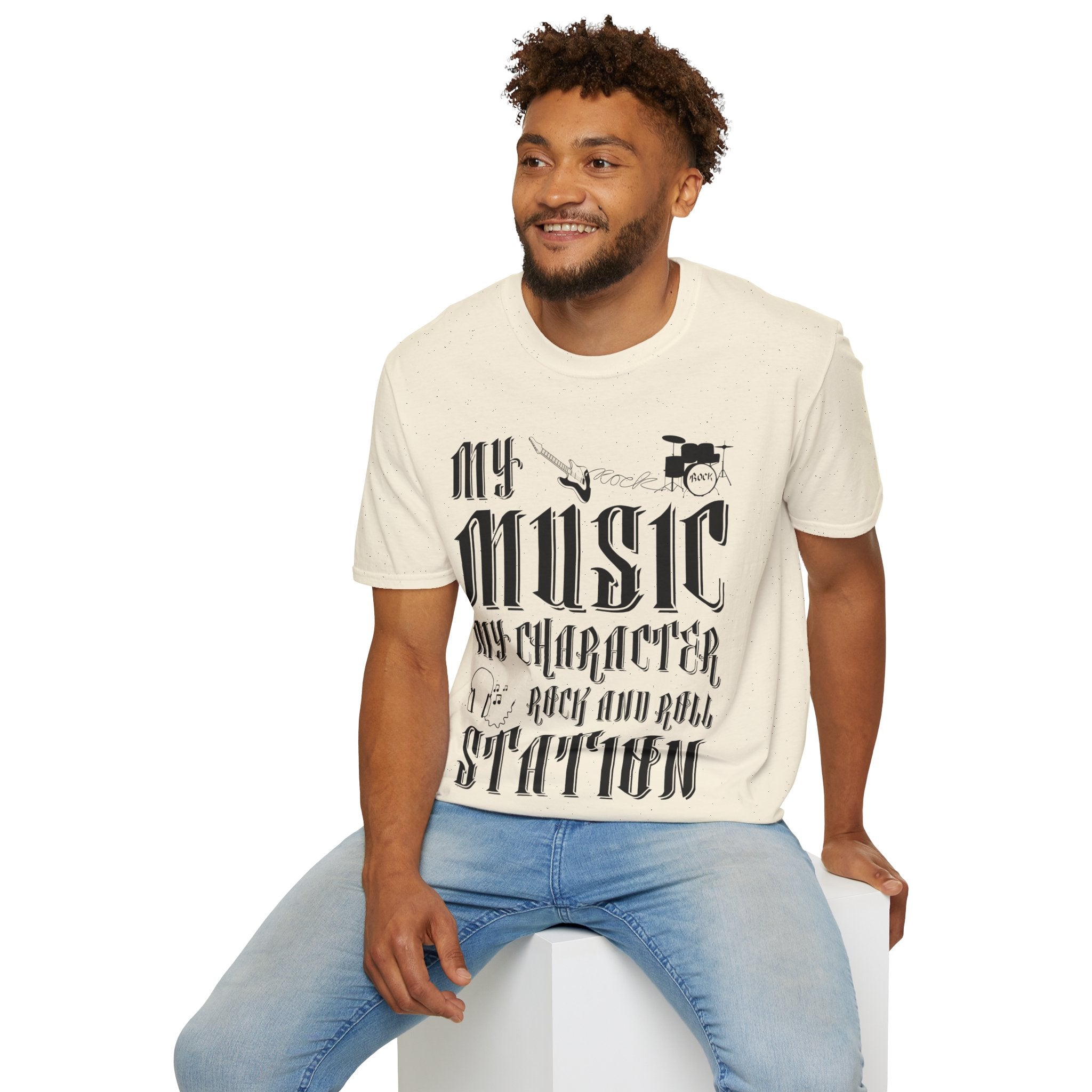 "My Music My Character Rock And Roll Station" Unisex Soft style T-Shirt