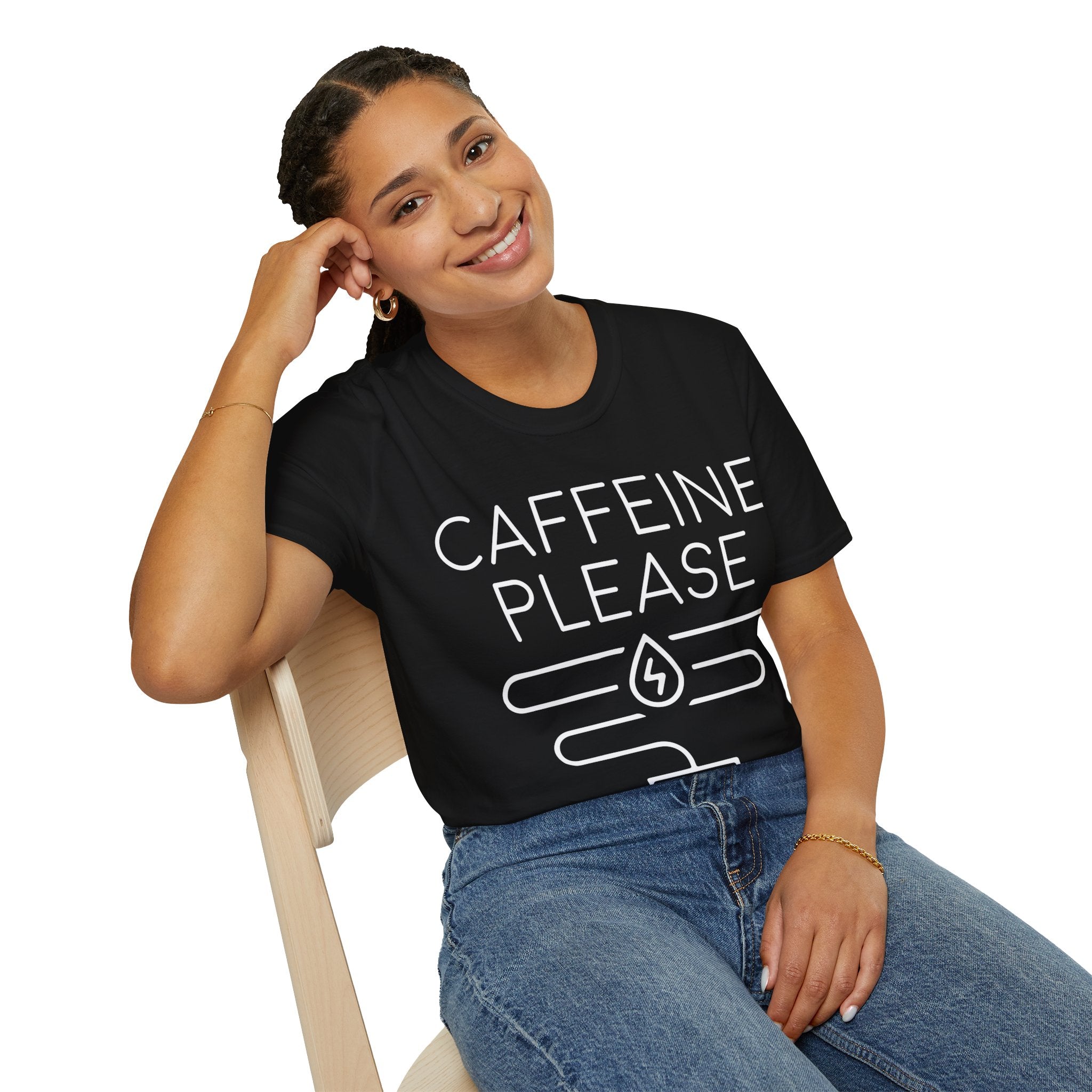 "CAFFEINE PLEASE" Unisex Soft style T-Shirt