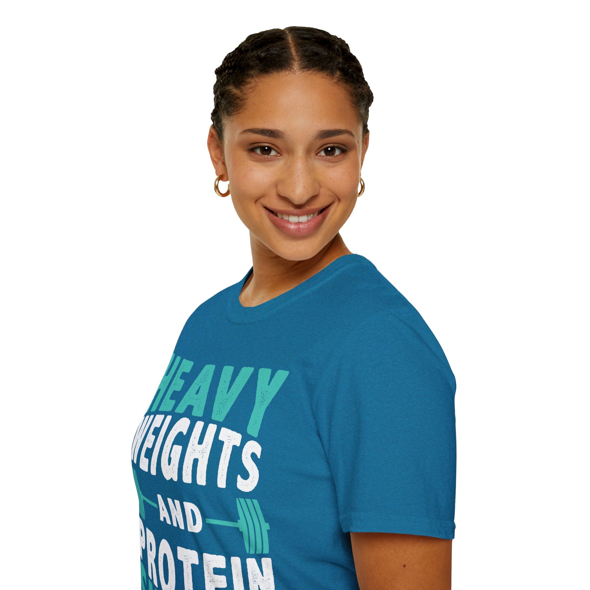 "Heavy Weights And Proteins Shakes" Unisex Soft Style T-Shirt