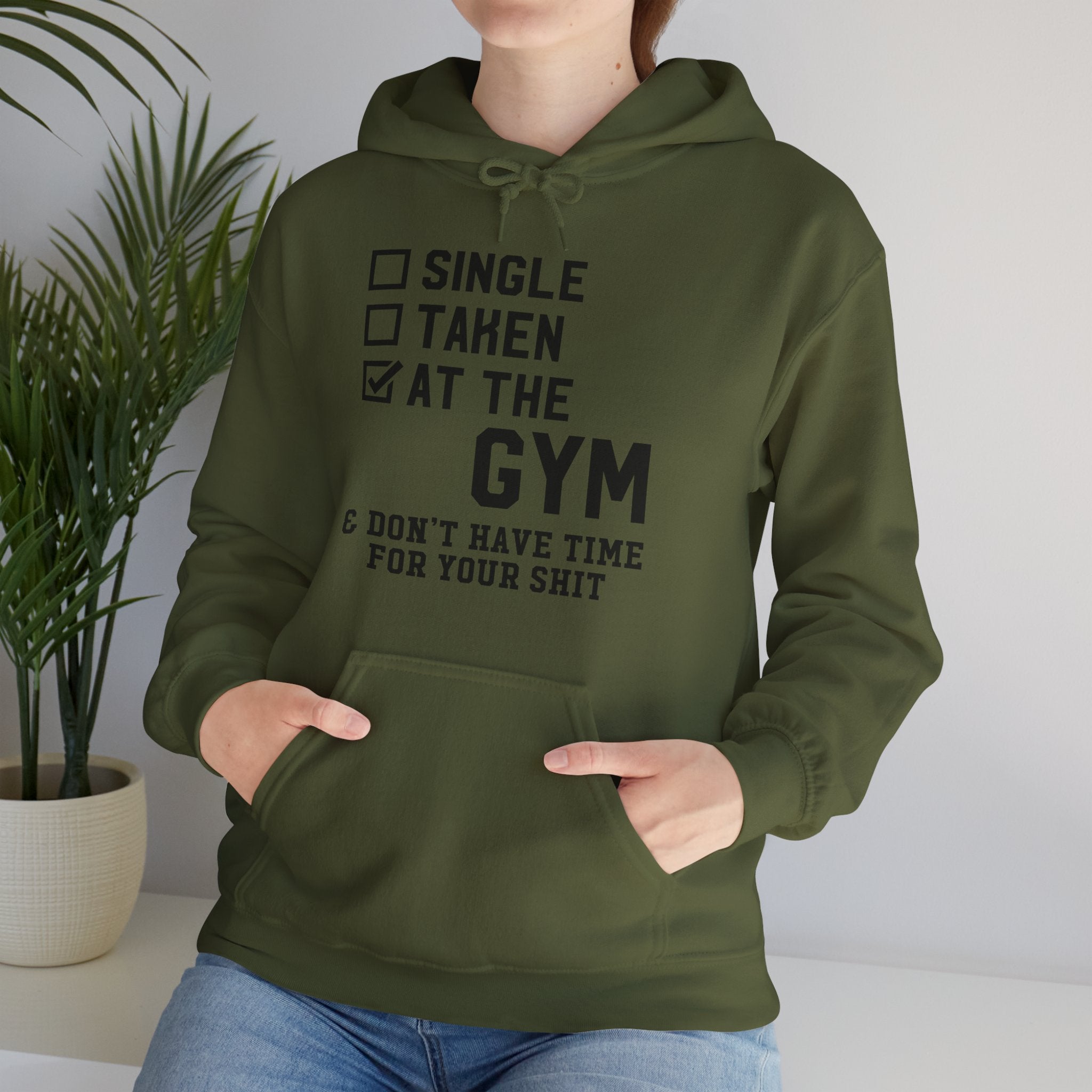 "At Gym,Not Have Time For Your Shit" Unisex Heavy Blend™ Hooded Sweatshirt