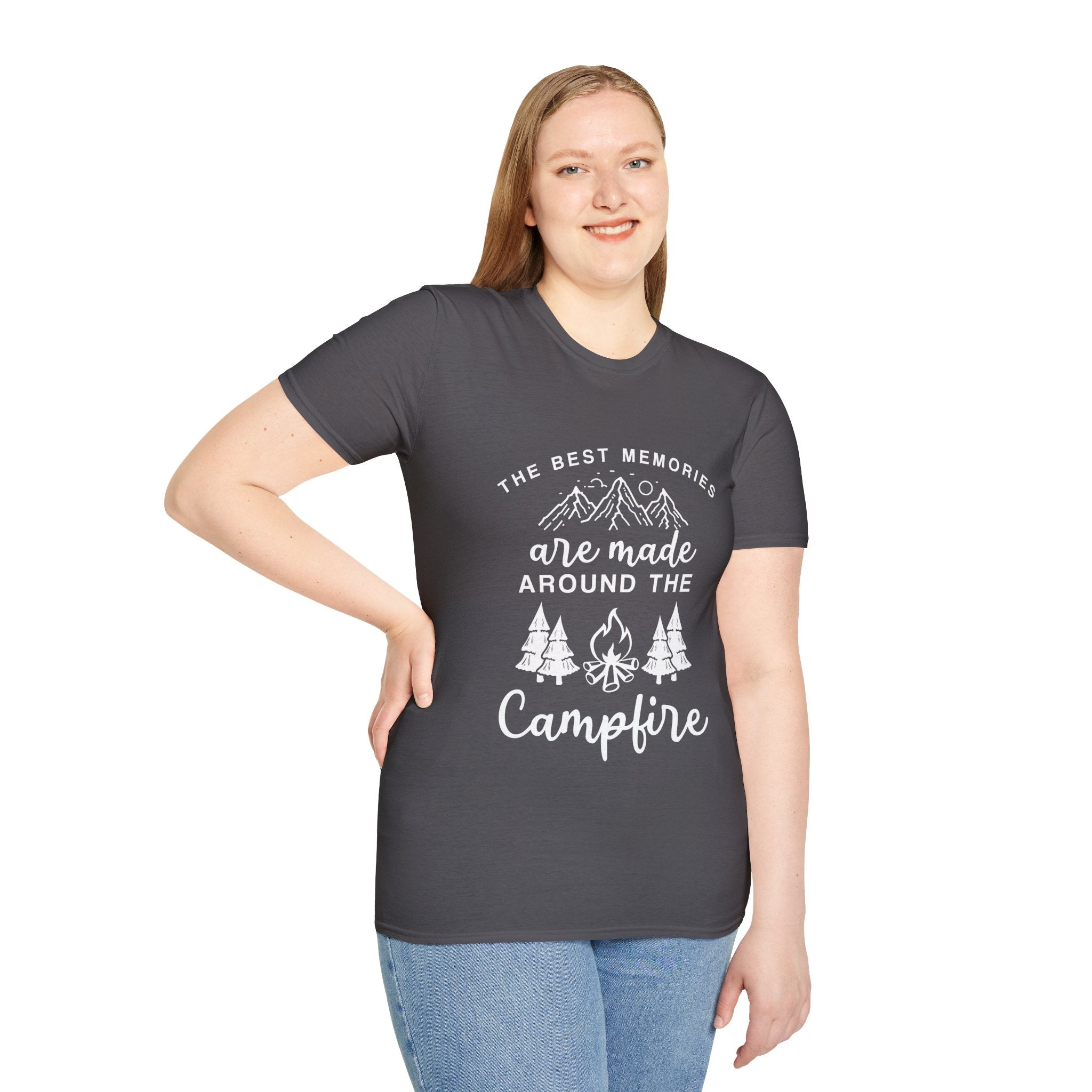 "Best Memories Are Made Around Campfire" Unisex Soft Style T-Shirt