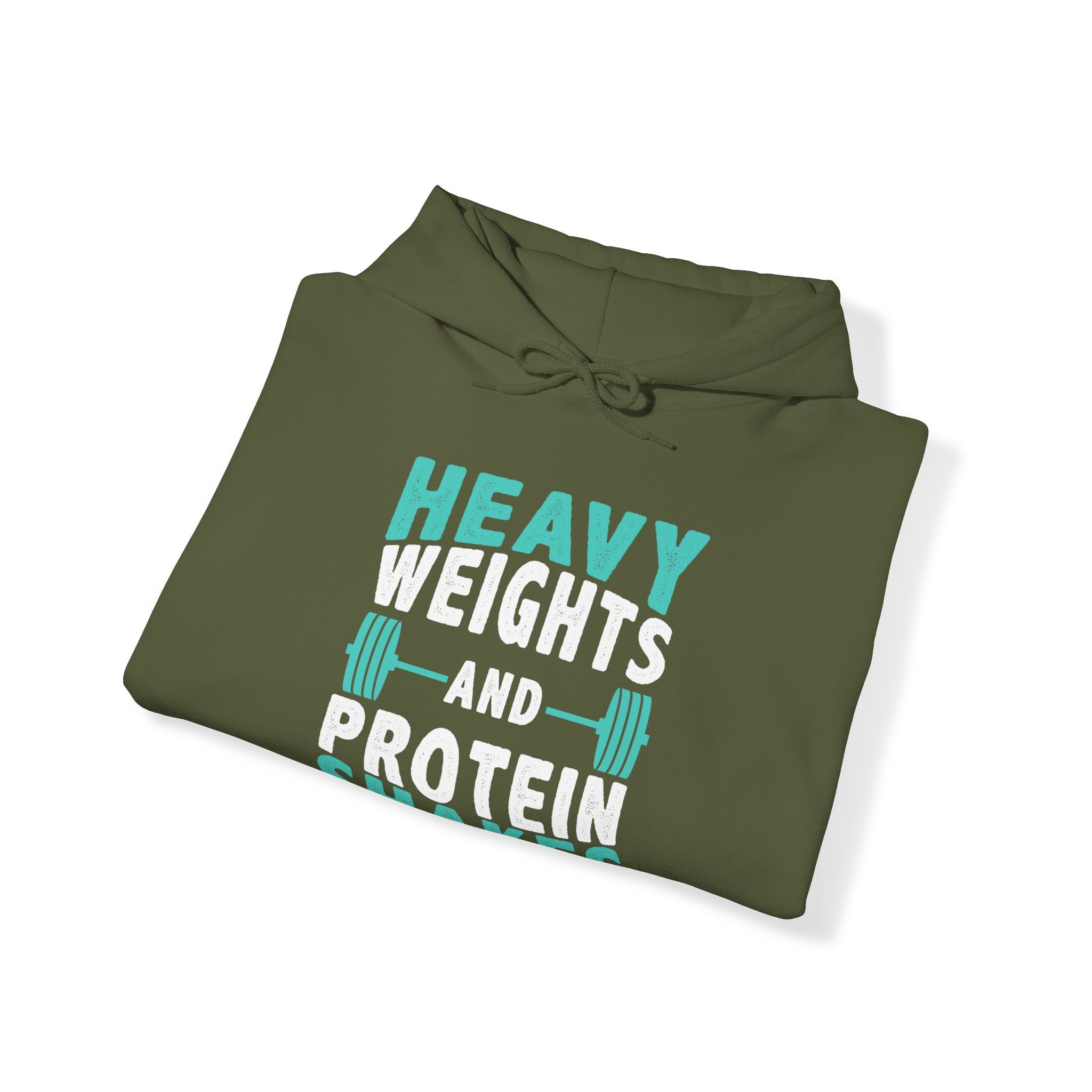 "Heavy Weights And Proteins Shakes" Unisex Heavy Blend™ Hooded Sweatshirt