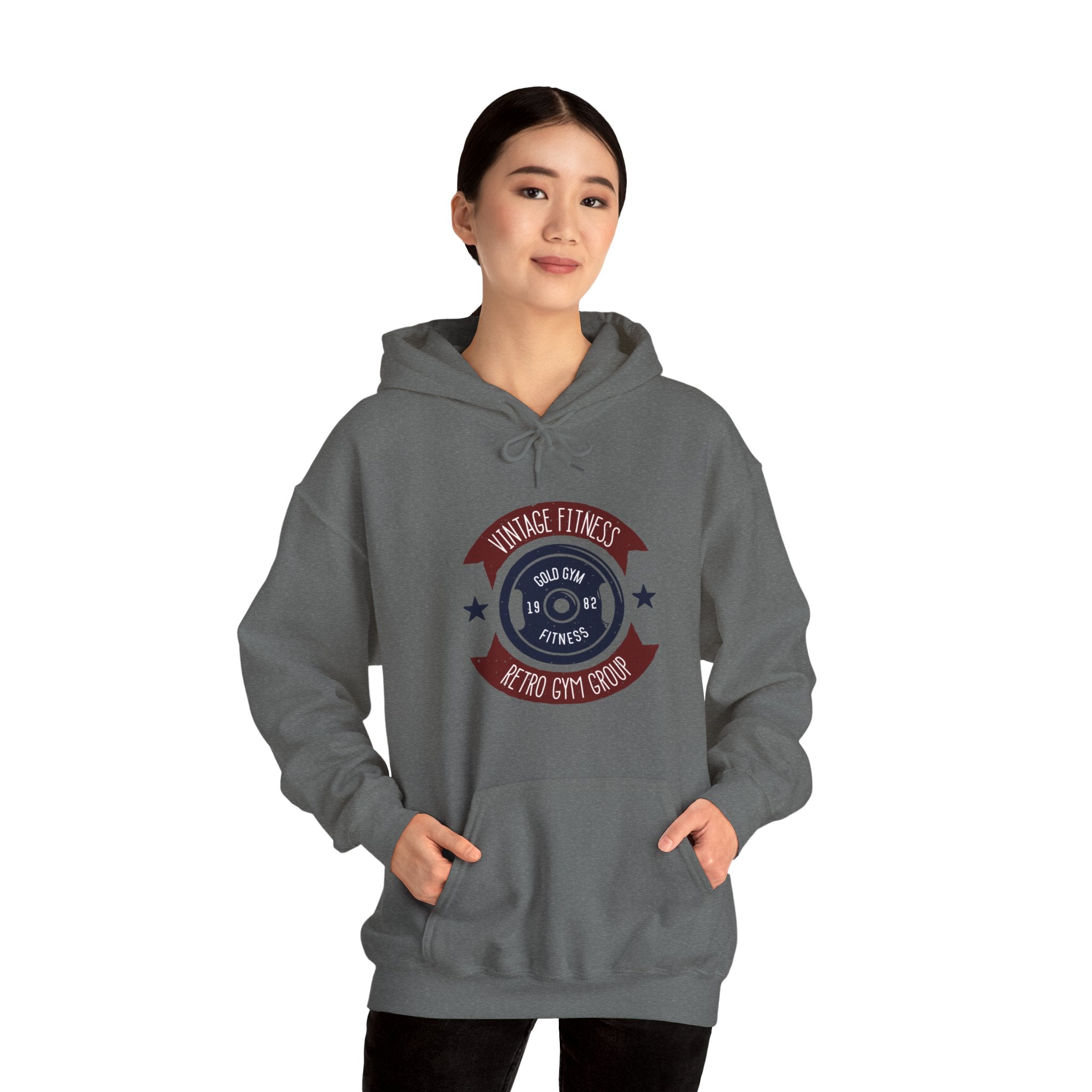 "Vintage Fitness Retro Gym Group" Unisex Heavy Blend™ Hooded Sweatshirt