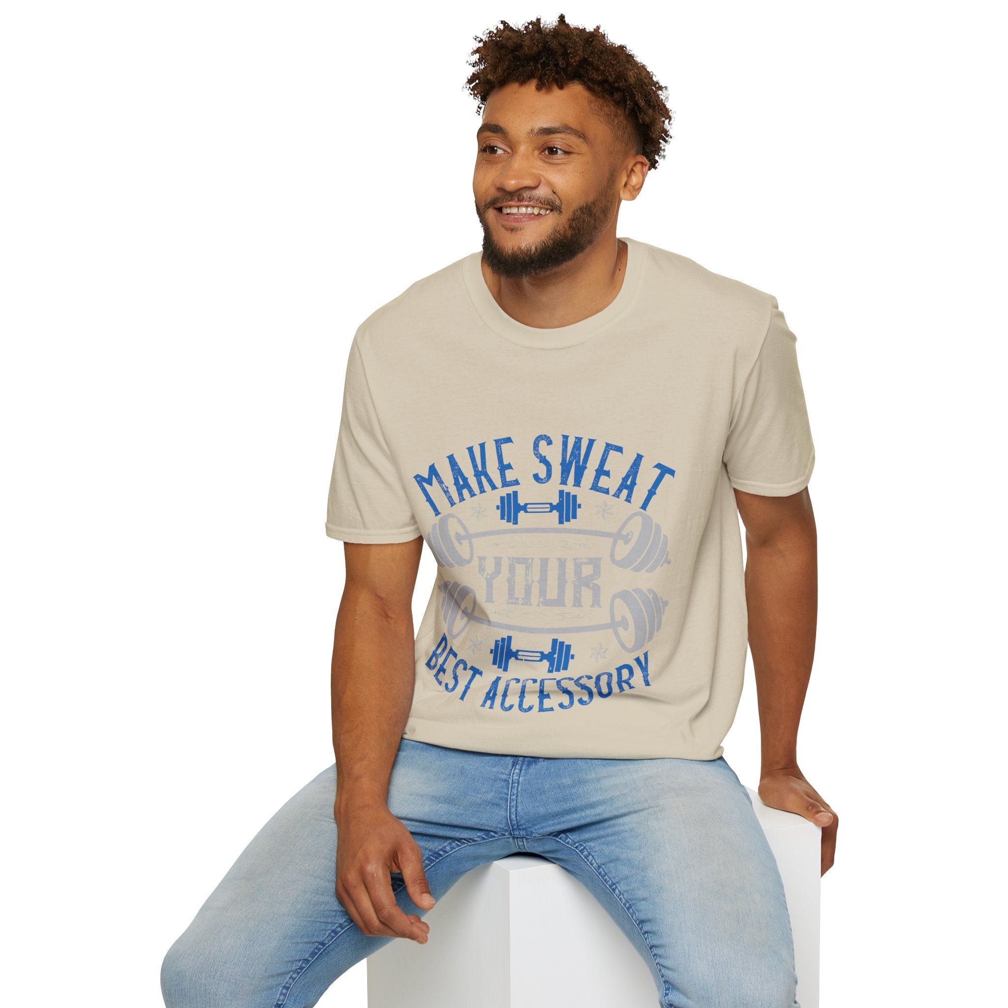 "Make Sweat Your Best Accessory" Unisex Soft style T-Shirt