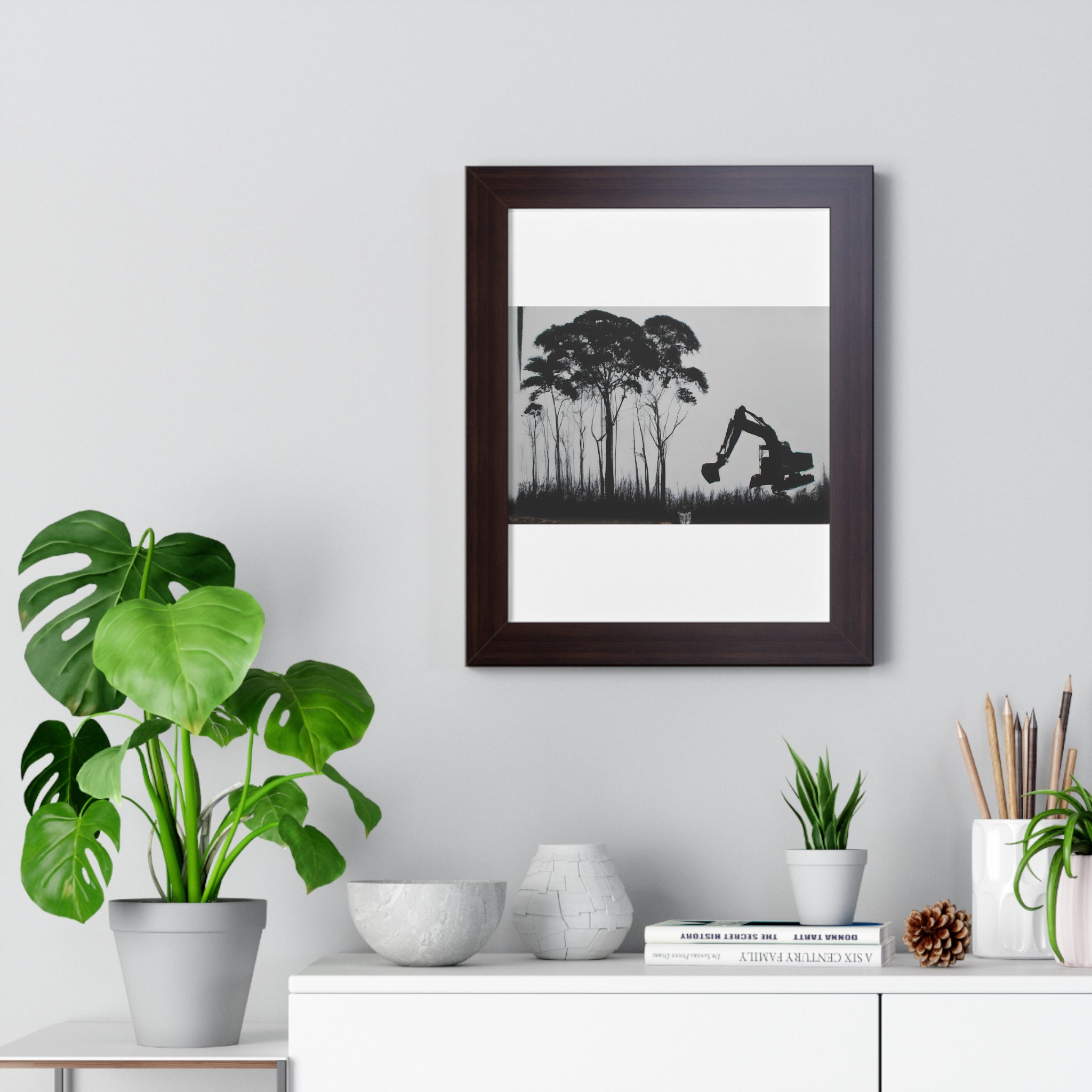 "BANKSY-STYLE GRAFFITI OF A CLEARED RAINFOREST" Framed Vertical Poster