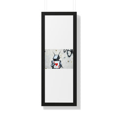 "BANKSY-STYLE GRAFFITI OF A ROBOT PLAYING CARDS" Framed Vertical Poster