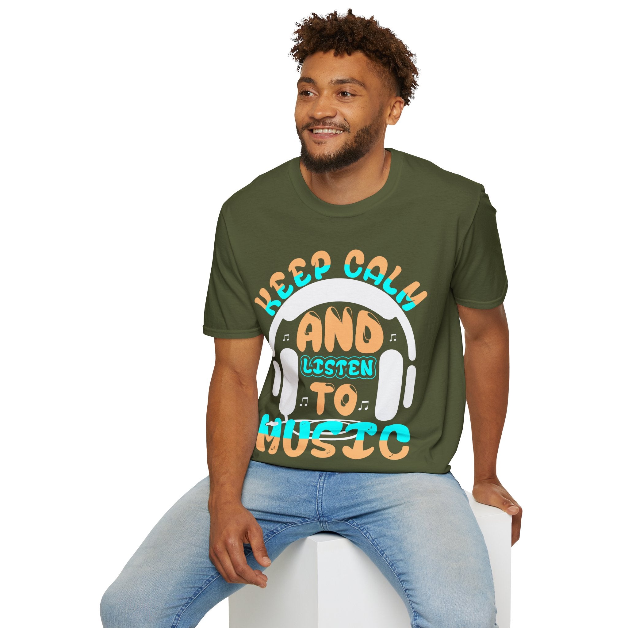 "Keep Calm And Listen To Music"Unisex Soft style T-Shirt