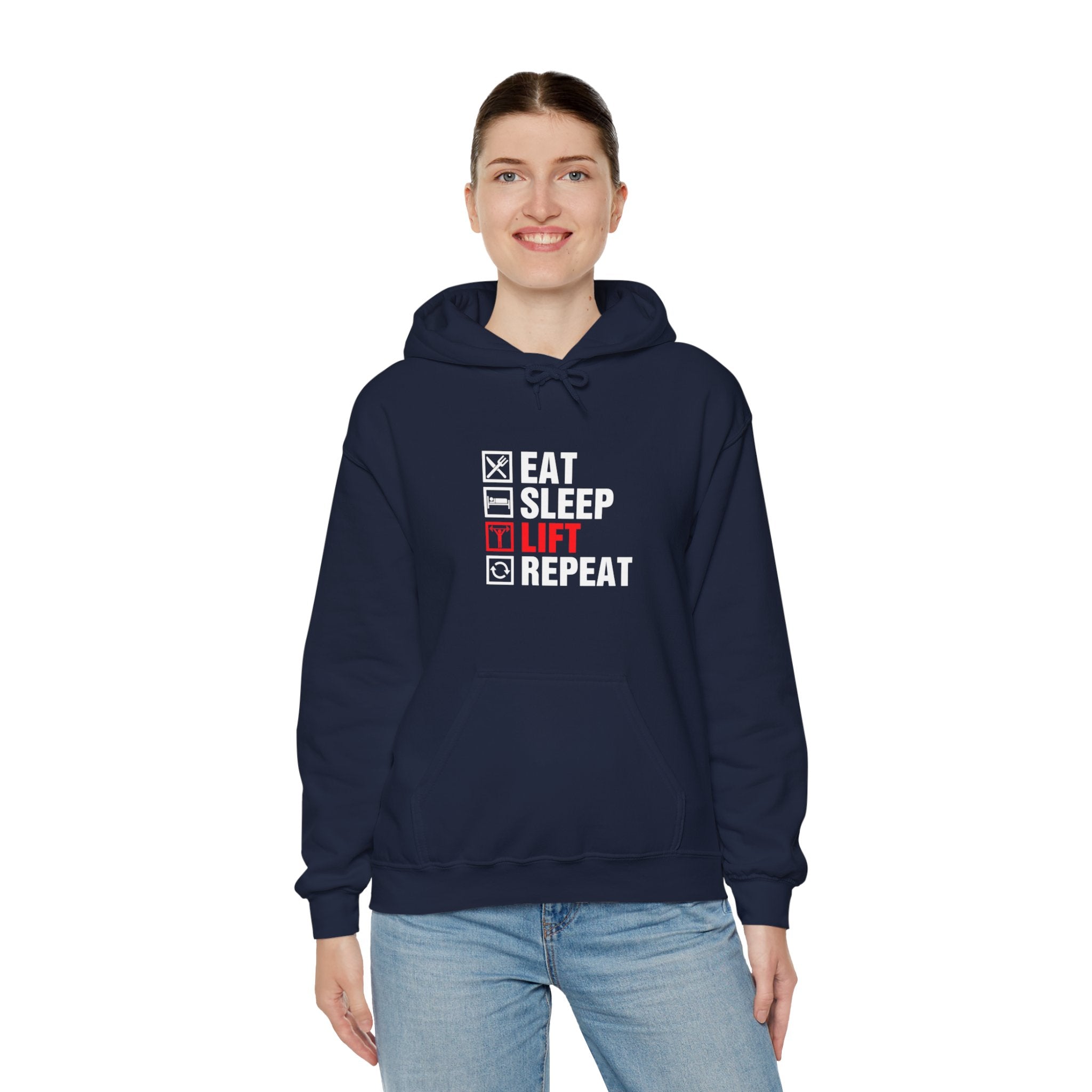 "Eat Sleep Lift Repeat" Unisex Heavy Blend™ Hooded Sweatshirt