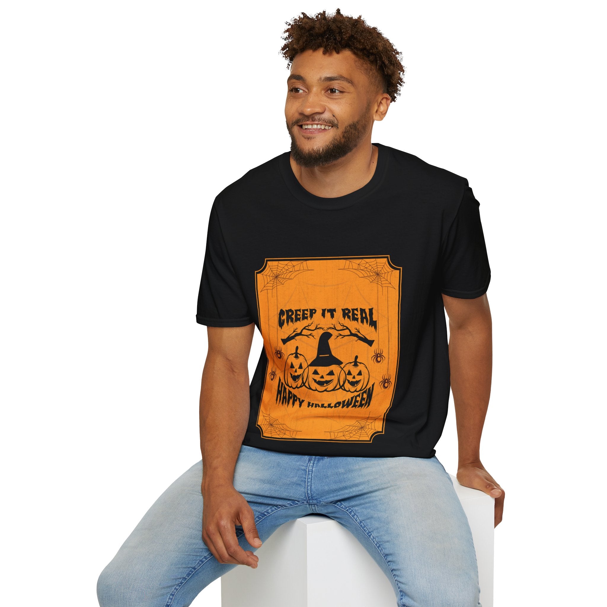 "CREEP IT REAL HAPPY HALLOWEEN" Unisex Soft style T-Shirt