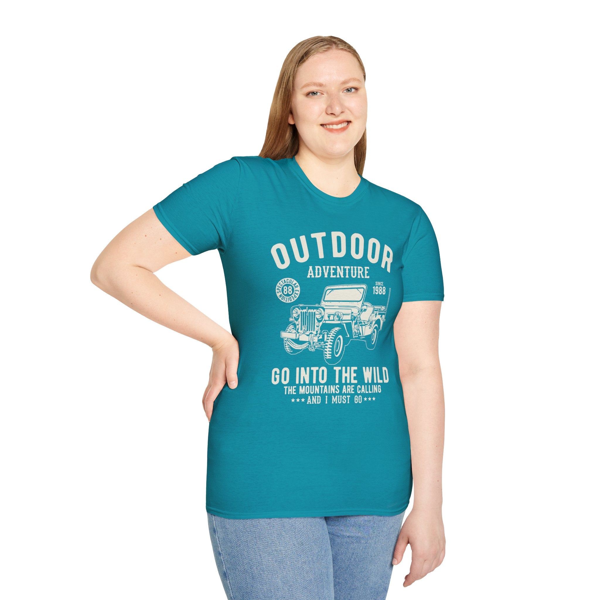 "OUTDOOR ADVENTURE GO INTO WILD" Unisex Soft style T-Shirt