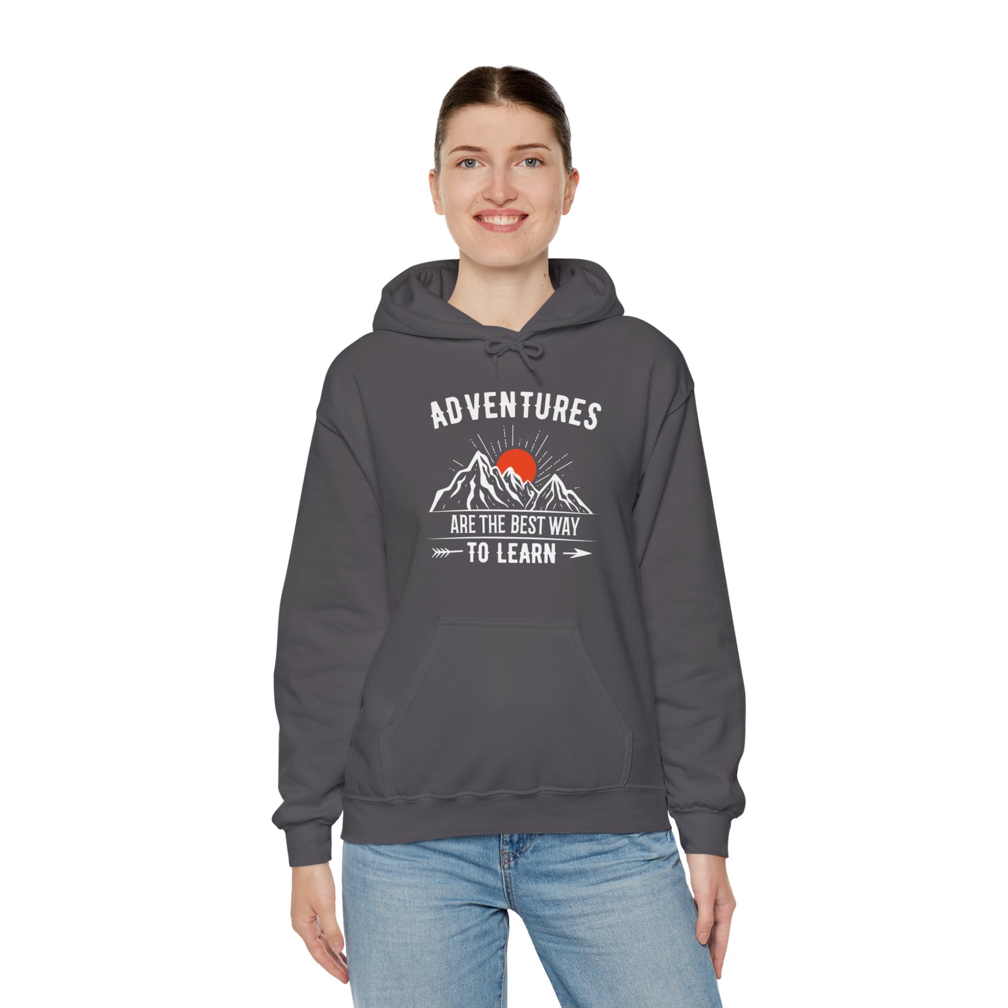 "Adventures Are The Best Way To Learn" Unisex Heavy Blend™ Hooded Sweatshirt