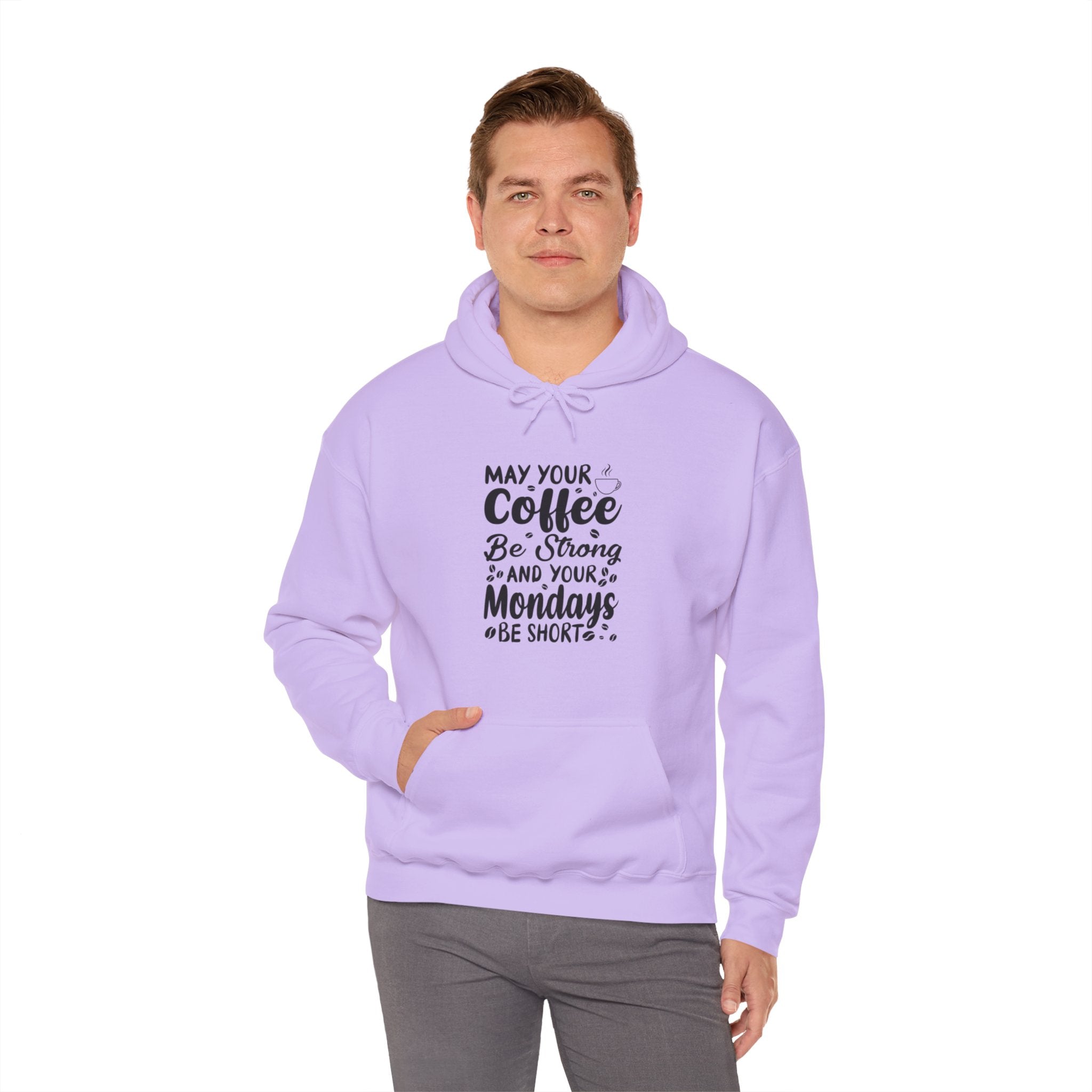 "MAY YOUR COFFEE BE STRONG AND YOUR MONDAYS BE SHORT" Unisex Heavy Blend™ Hooded Sweatshirt